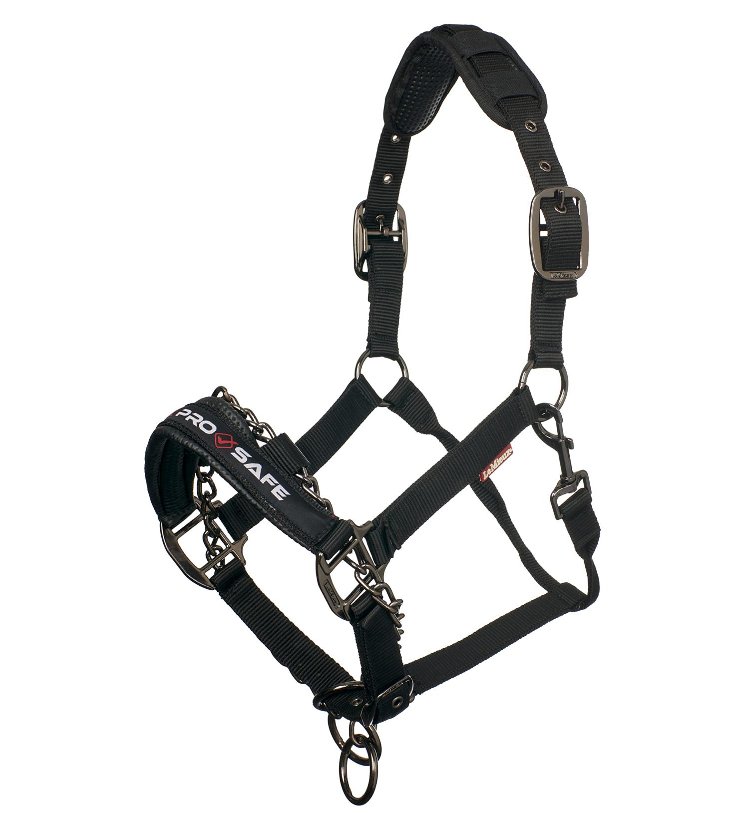 LeMieux Pro-Safe Headcollar for Horses & Ponies in Black - Adjustable for Perfect Control in Hand Use Only Full Black