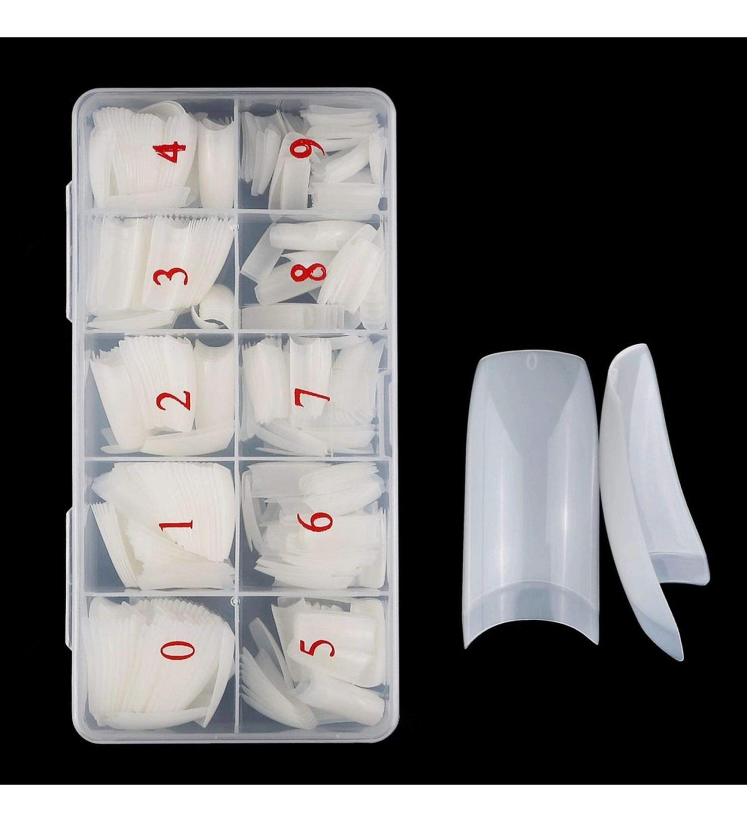 Natural False Nails 500 Pieces French Acrylic Nails Artificial Fake Nails False Nail Tip 10 Sizes With Box for Women Girls - Buy Online on SooperMarket.com