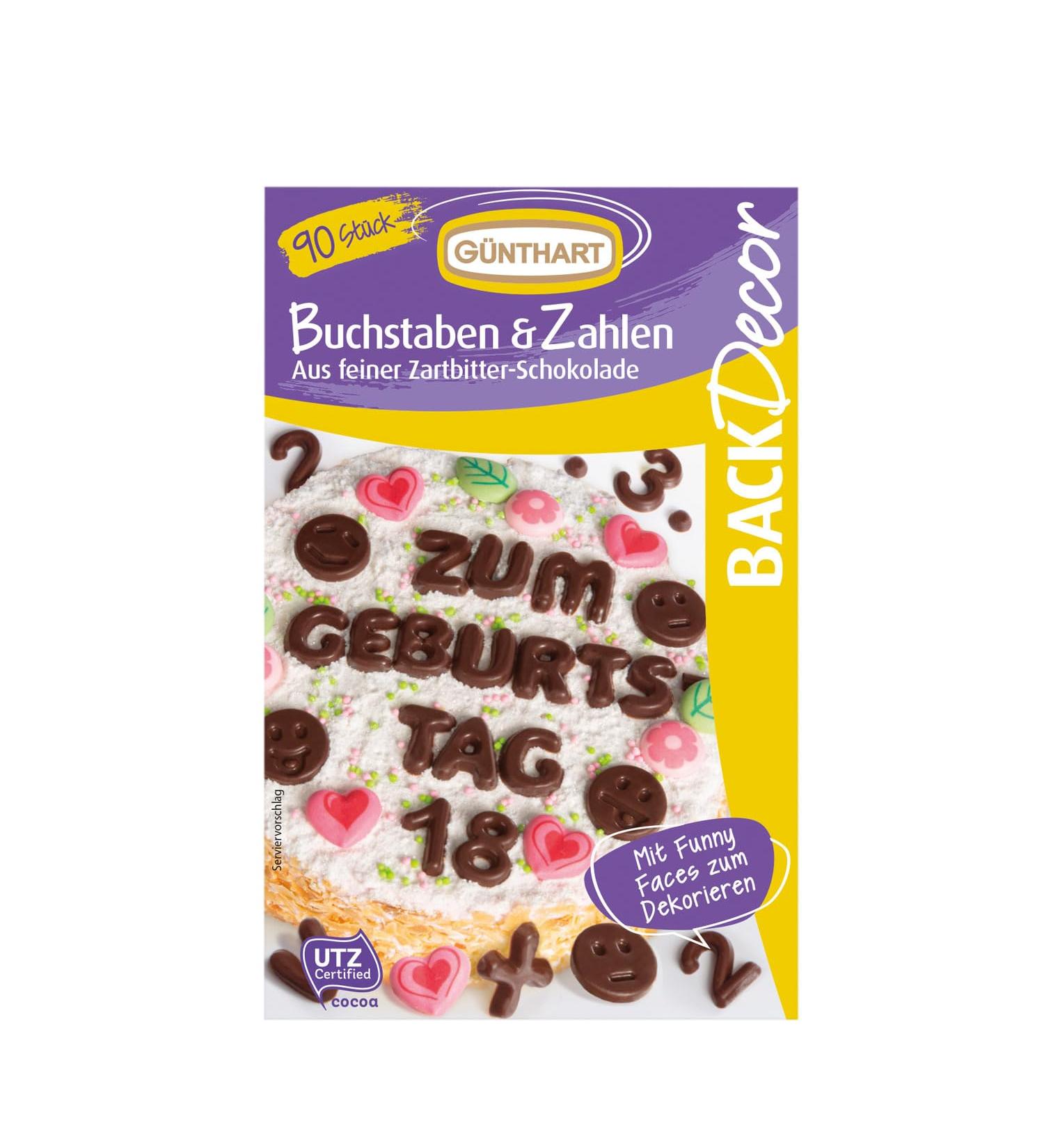 G nthart Backdecor 90 pieces of chocolate letters alphabet and numbers made of fine soft bitter chocolate edible numbers edible letters for cakes and cupcakes 1 Pack (47 g) letters & numbers