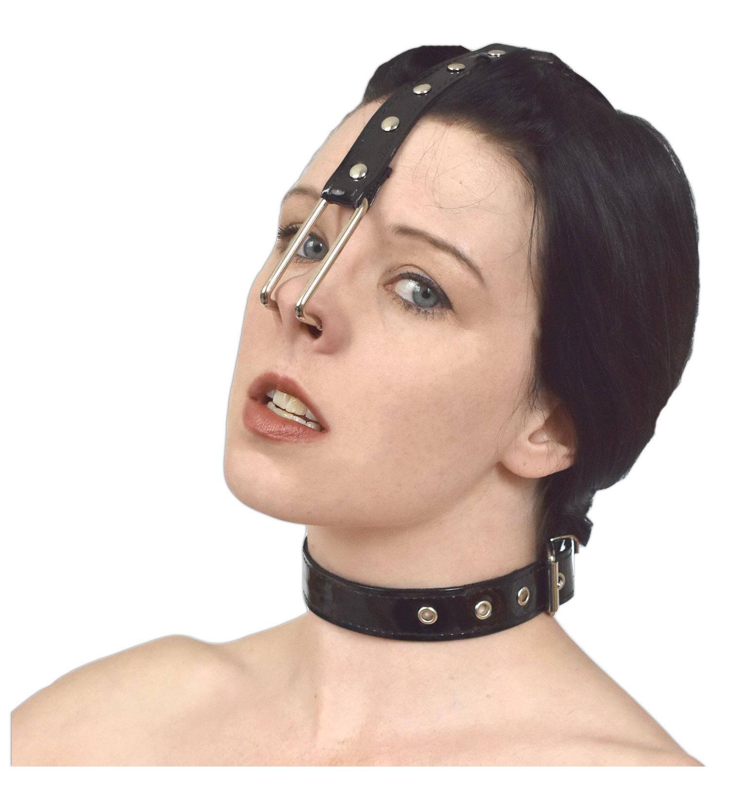 Steel Hooks Lockable Nose Gag Harness - BDSM Bondage Gear - Buy Online on SooperMarket.com