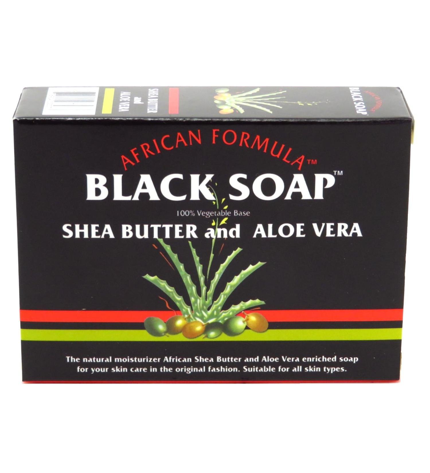 African Formula Black Soap 3.5oz with Shea Butter & Aloe Vera (6 Pack) - 103ml x 6 - Buy Online on SooperMarket.com