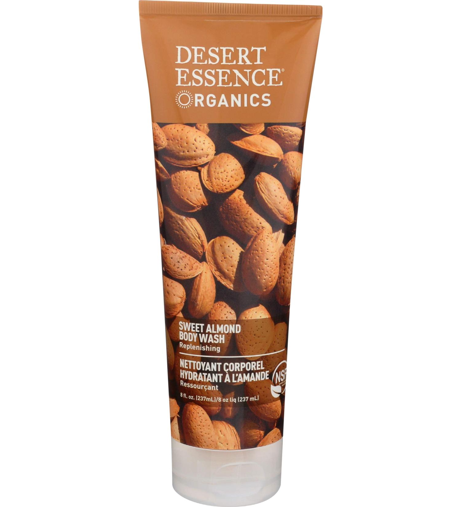 Desert Essence Organics Almond Body Wash - Hydrating 8 Oz | Nourishing Natural Cleanser for Glowing Skin - Buy Online on SooperMarket.com