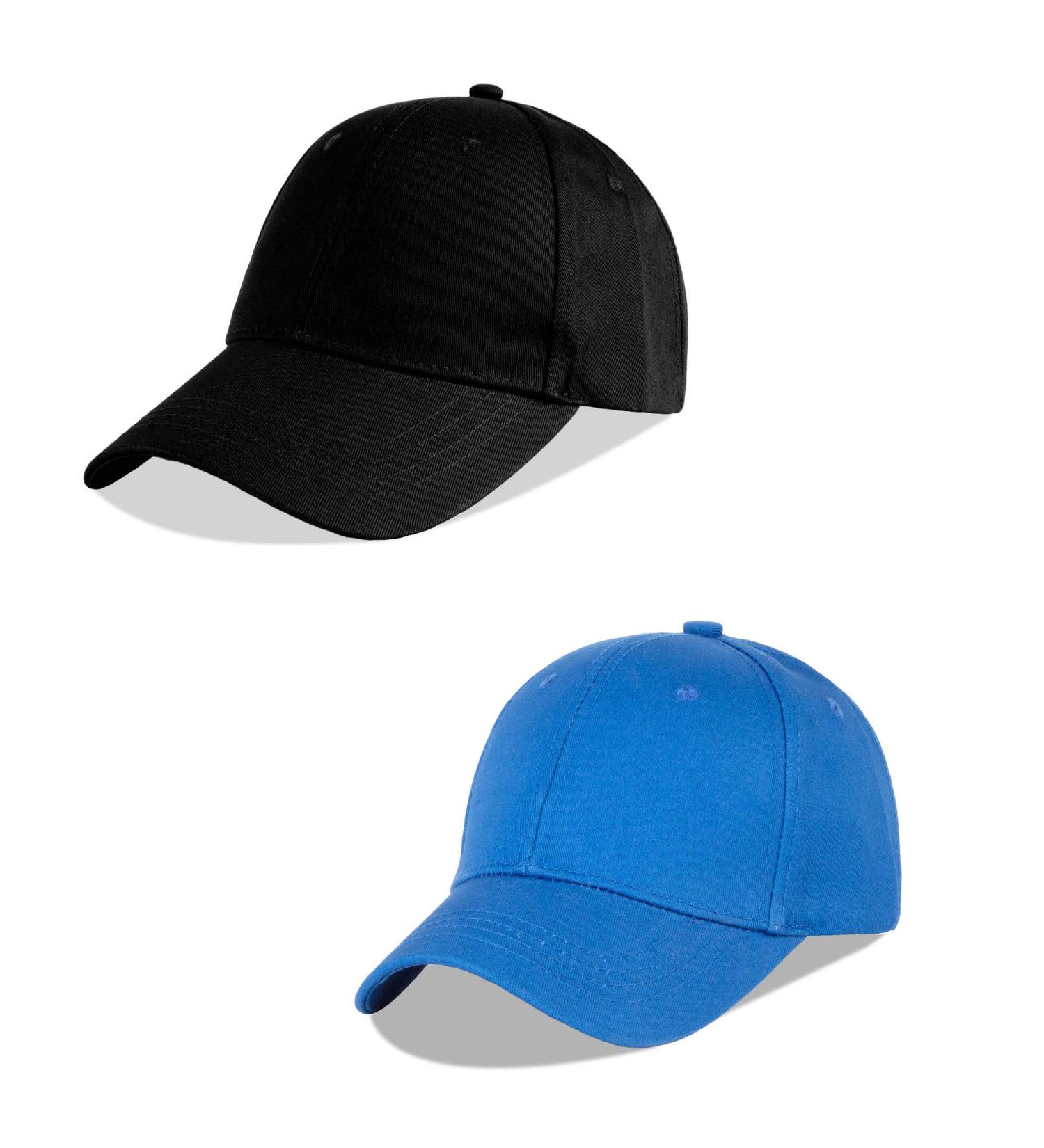 LANGZHEN 100% Cotton Kids Baseball Cap Hat for Girls Boys 2-4 Years - Adjustable Sun Hat in Black+Blue - Buy Online on SooperMarket.com