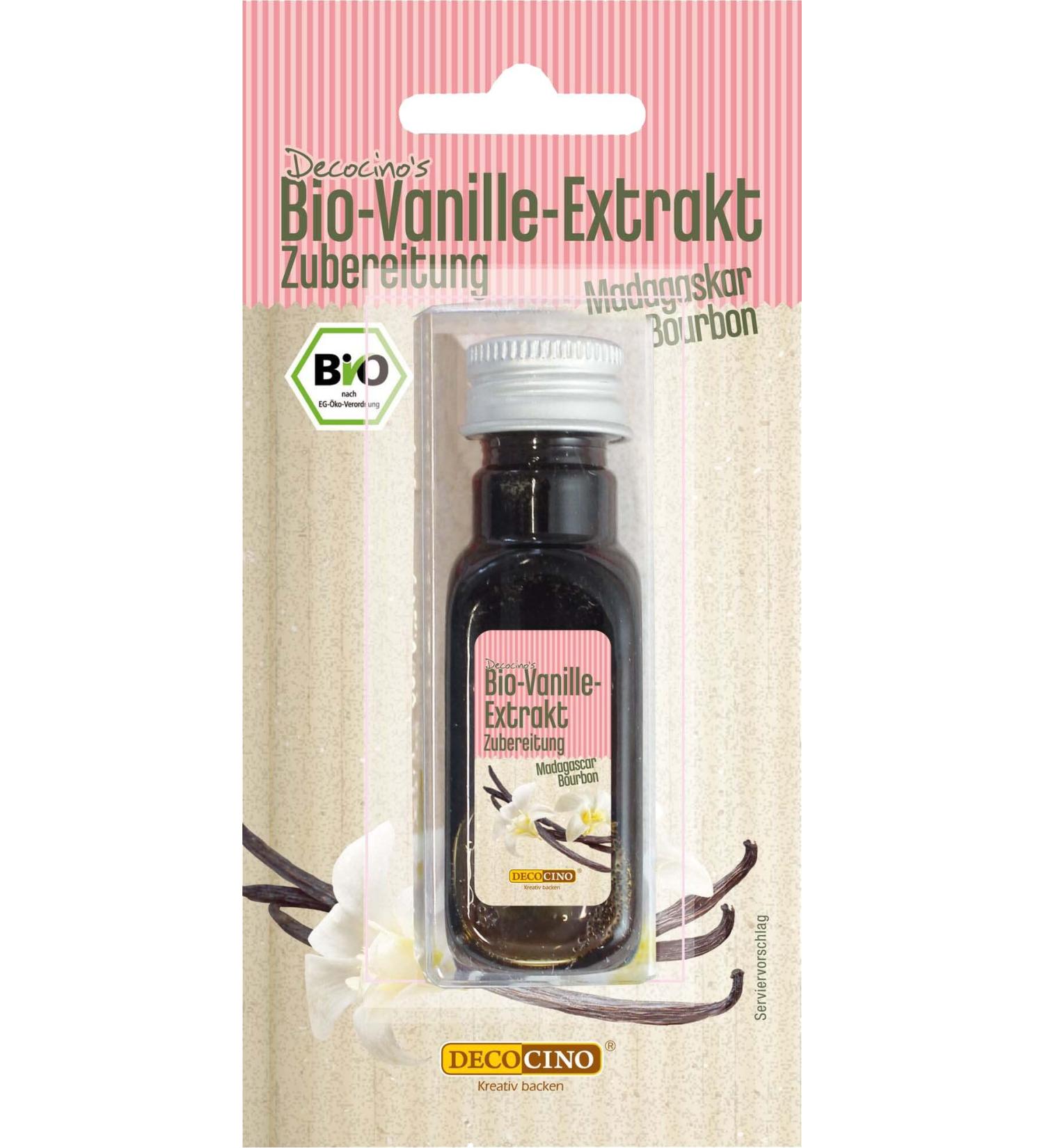 Decocino Organic Vanilla Extract 20ml - Alcohol-Free Vegan Bourbon Vanilla for Cakes Tarts & Drinks - Buy Online on SooperMarket.com