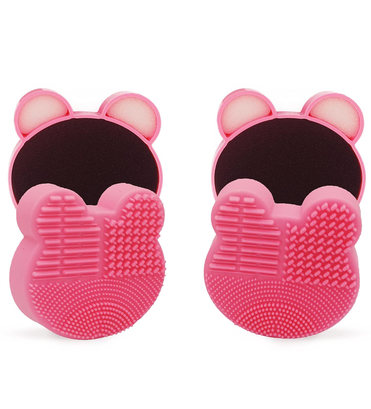 2 Pack Silicone Makeup Brush Cleaner Sponge - Portable Tool for Quick Color Change & Dry Cleaning | Best Cosmetic Brush Cleaner - Buy Online on SooperMarket.com