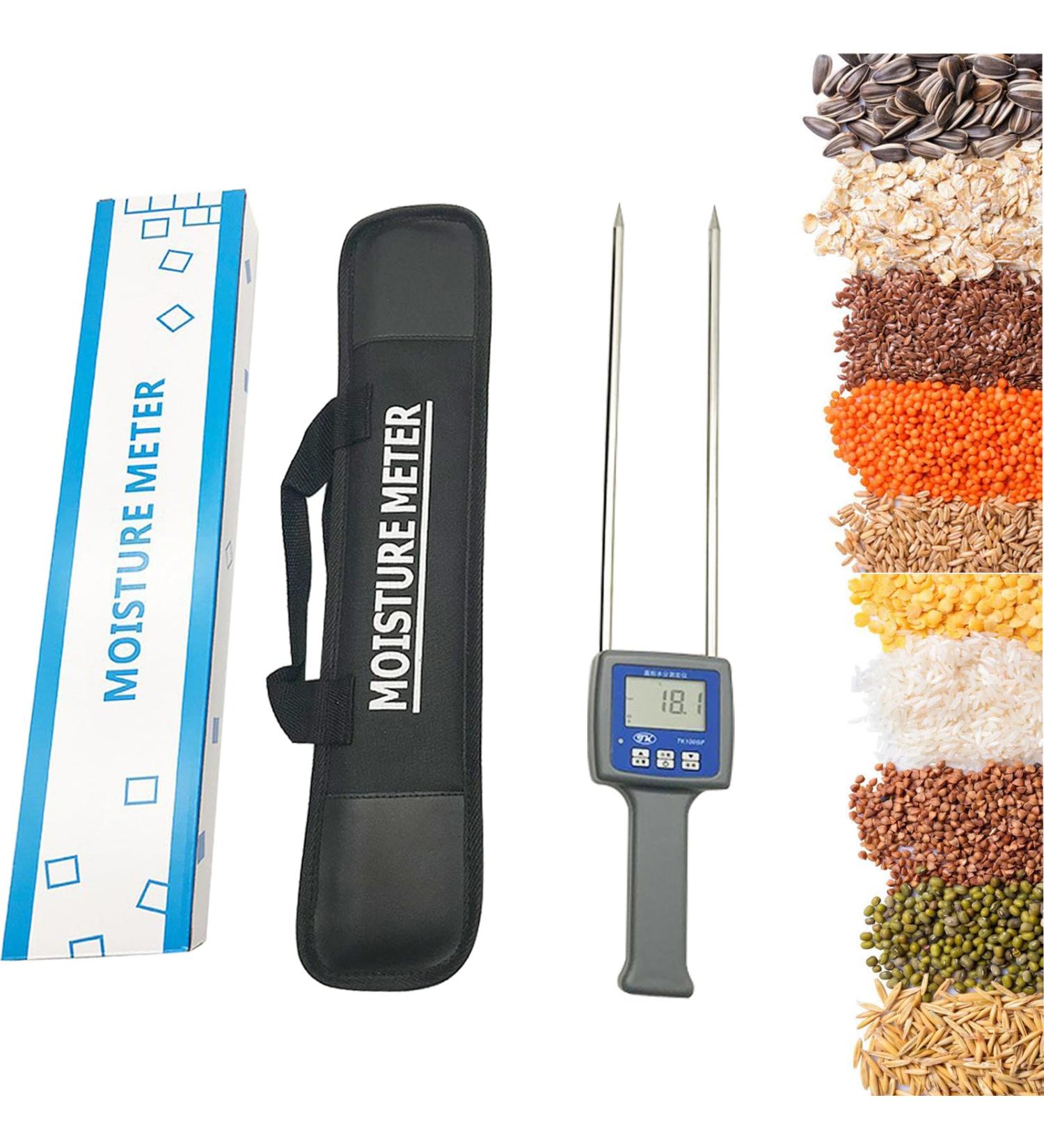 TK100GF Grain Flour Moisture Meter Starch Moisture Tester Corn Wheat Rice Bean Paddy Flax Oats Powder Moisture Meter Analyzer with LCD Display Sensitive Probe 11 Kinds Grain Flours Humidity Tester - Buy Online on SooperMarket.com