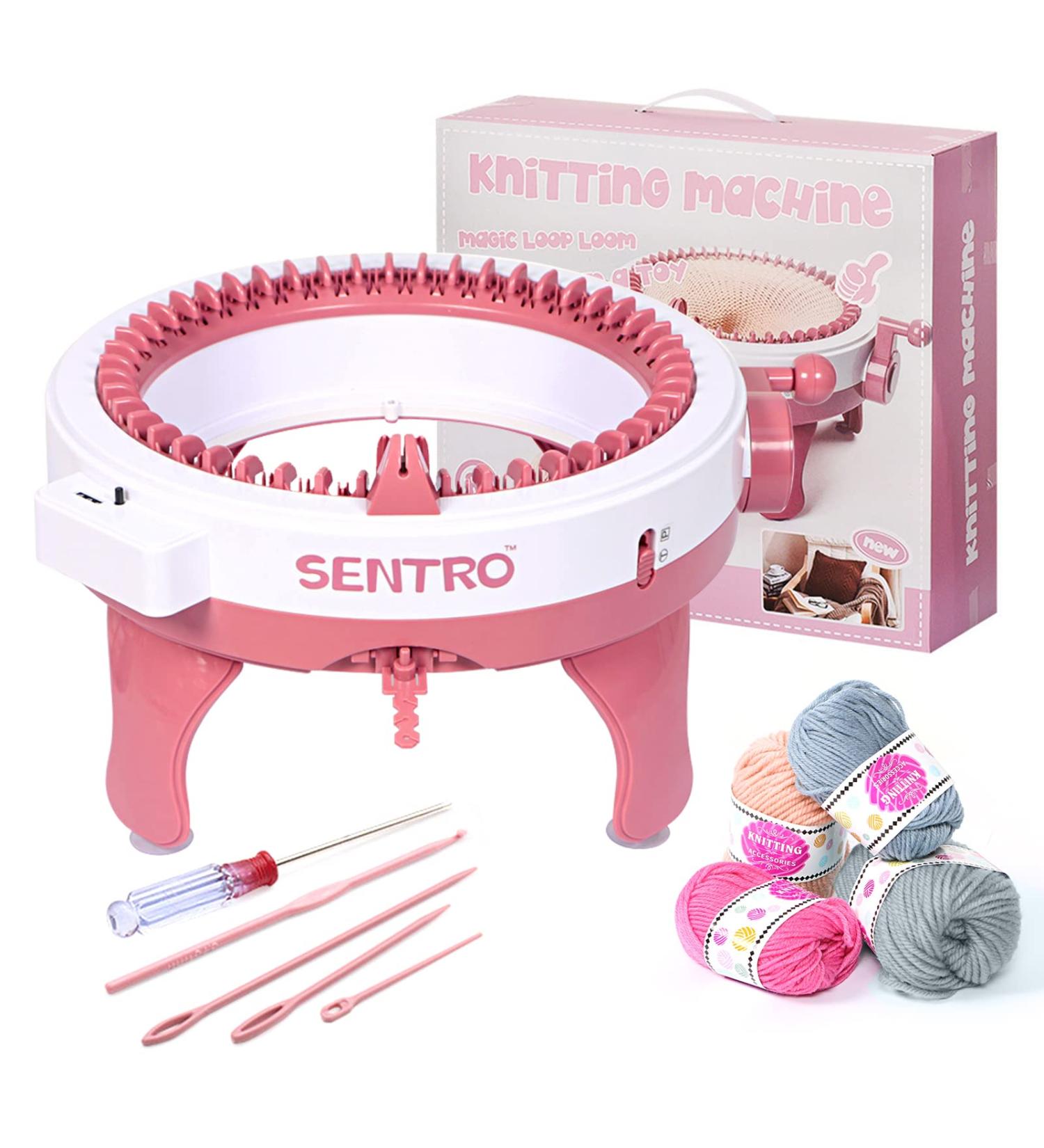 48 Needle Smart Knitting Machine with Row Counter - DIY Knit Loom Kit for Hats, Scarves, Gloves, Socks - Adults & Kids - Buy Online on SooperMarket.com