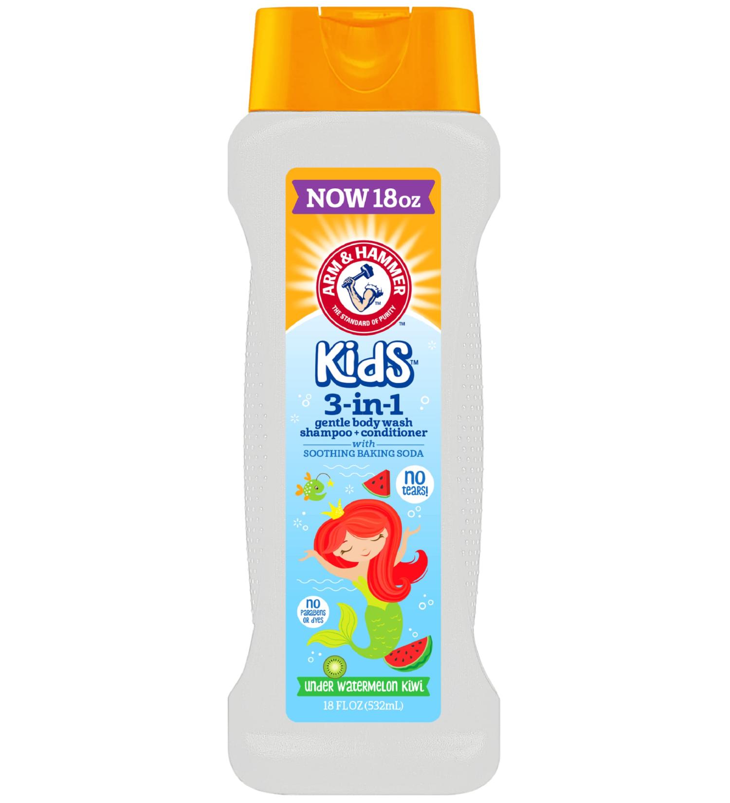 Arm & Hammer Kids 3-In-1 Gentle Bodywash Shampoo + Conditioner Watermelon Kiwi - 18 Fl Oz