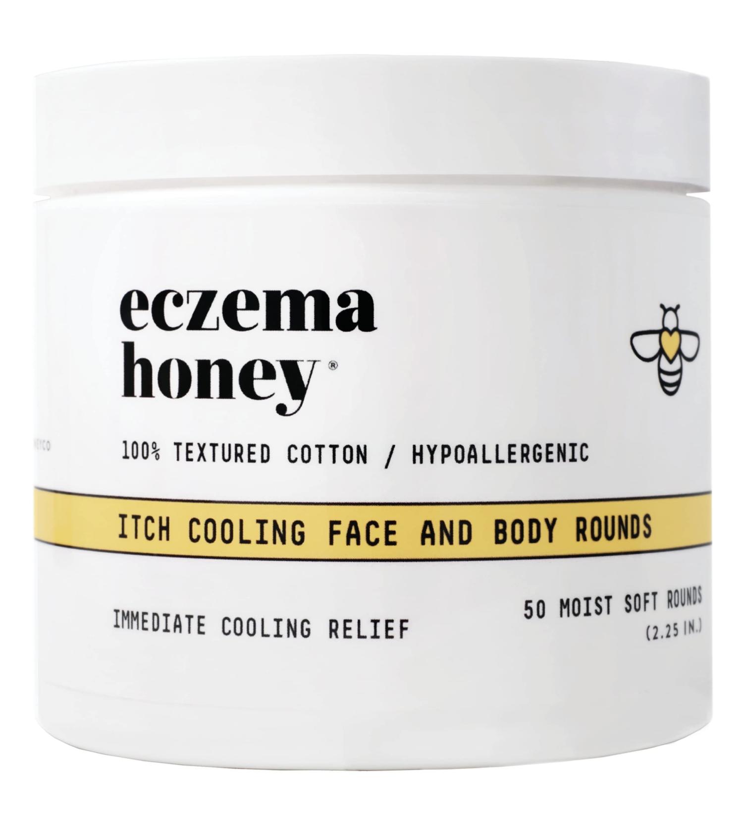 Eczema Honey Itch Cooling Face & Body Rounds - Anti Itch Cotton Pads for Eczema & Dry Skin (50 Rounds) - Buy Online on SooperMarket.com