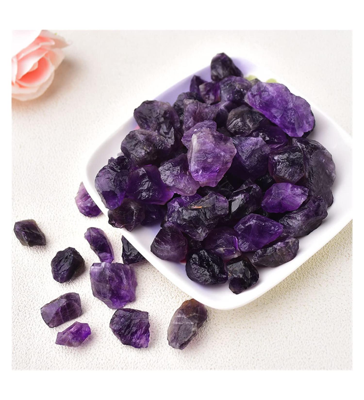 Gemstones and Crystals Natural Crystals Stone Minerals Specimen Amethyst Rose Quartz Irregular Shape Rough Rock Stone Aquarium Decoration FUZEGRDLI (Color : Dreamy Purple Size : 30g) 30g Dreamy Purple - Buy Online on SooperMarket.com