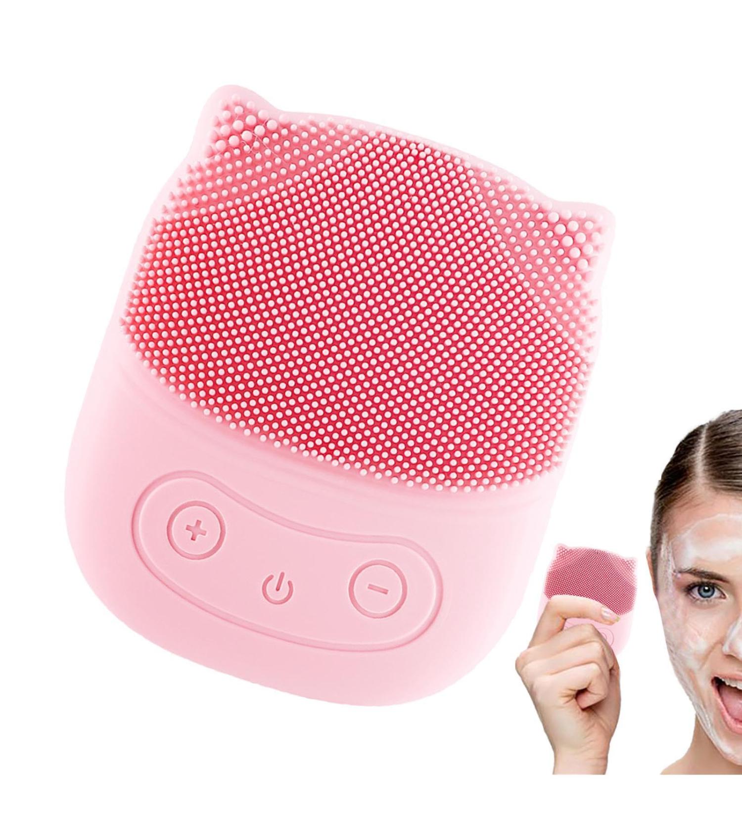 DASHIELL Face Scrubber Penguin Shape Vibrating Face Scrub Brush - Waterproof Skin Care Face Brushes Electric Face Brush for Women and Men Pink - Buy Online on SooperMarket.com