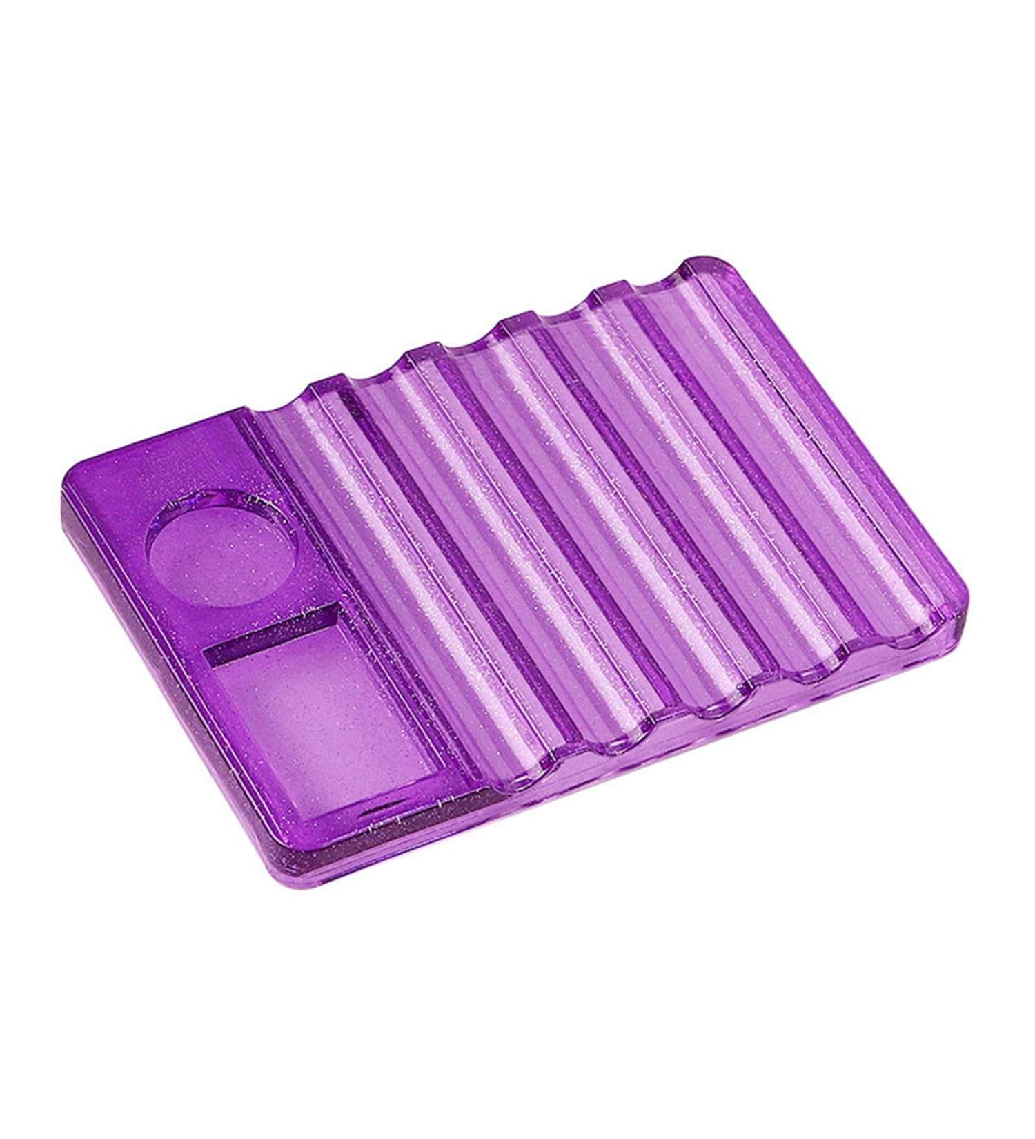 Worparsen Nail Art Palette Eye-catching Vivid 7 Slots Nail Art Brush Holder Compatible with Women Purple - Buy Online on SooperMarket.com
