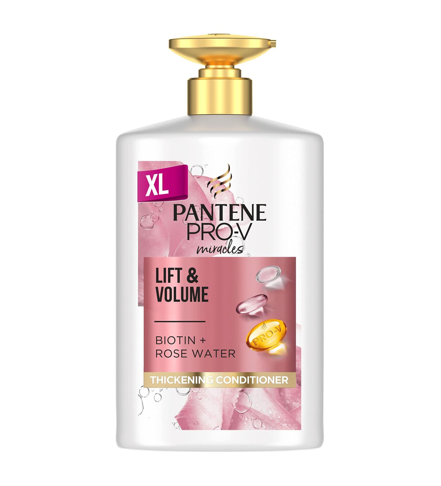Pantene Biotin & Rose Water Hair Thickening Conditioner 1L - Silicone-Free Volumizing Formula - Buy Online on SooperMarket.com