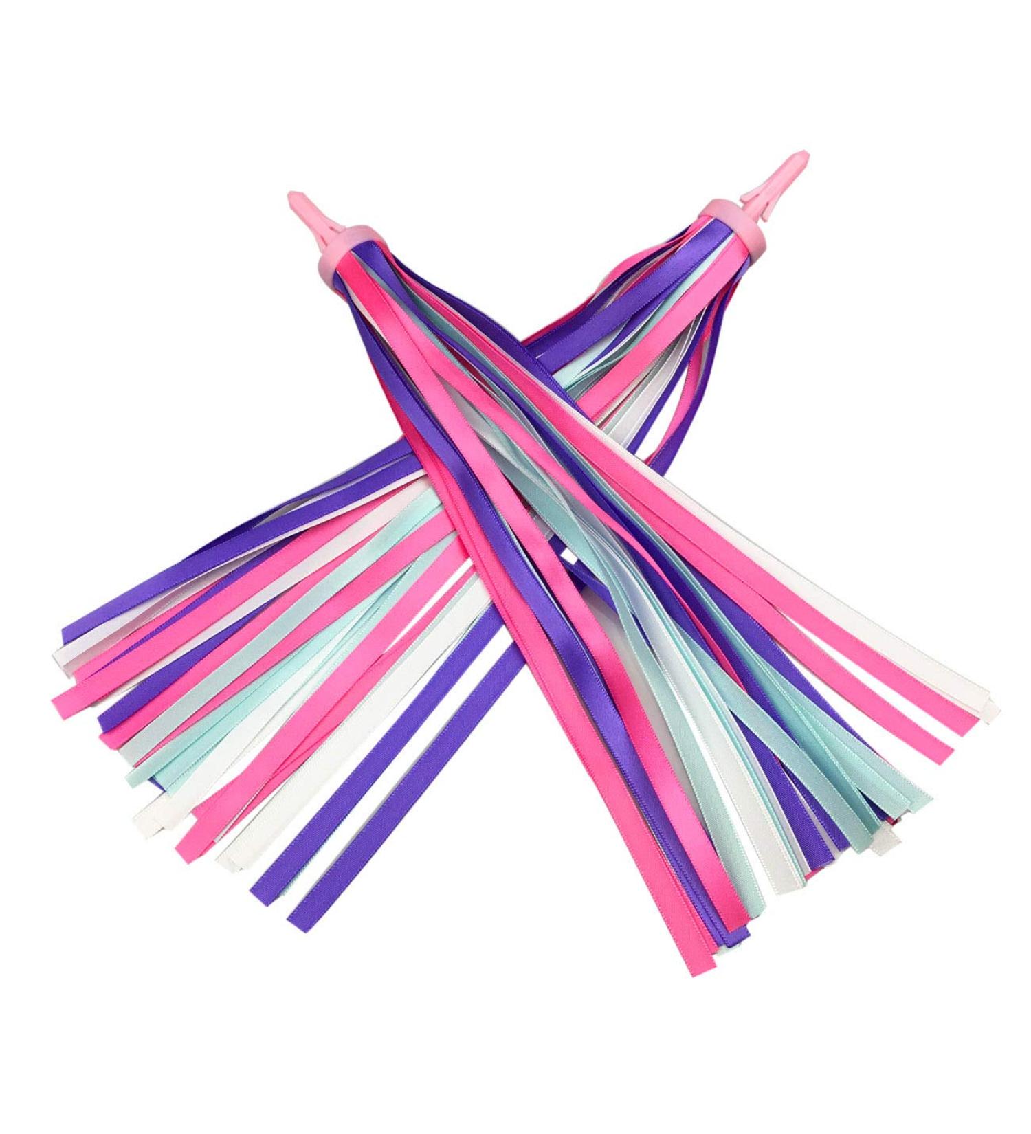 PLATT Kids Bicycle Handlebar Streamers | Colorful Tassel Ribbons for Girls Boys Bike/Scooter Handgrip - Purple 1 Pair - Buy Online on SooperMarket.com