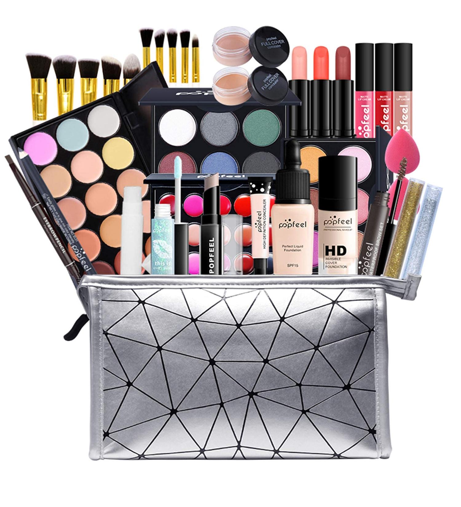 FantasyDay All-in-one Holiday Makeup Gift Set | Makeup Kit for Women Full Kit Cosmetic Essential Starter Bundle Include Eyeshadow Palette Lipstick Blush Foundation Concealer Face Powder Lipgloss Brush - Buy Online on SooperMarket.com