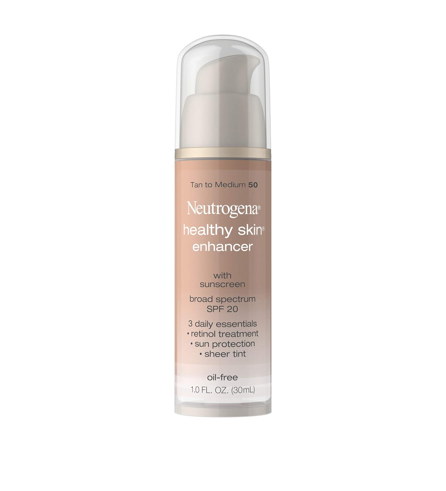 Neutrogena Healthy Skin Enhancer SPF 20 | Tan to Medium | 1 fl. oz - Non-Comedogenic Daily Face Tint with Retinol for Younger Looking Skin - Buy Online on SooperMarket.com