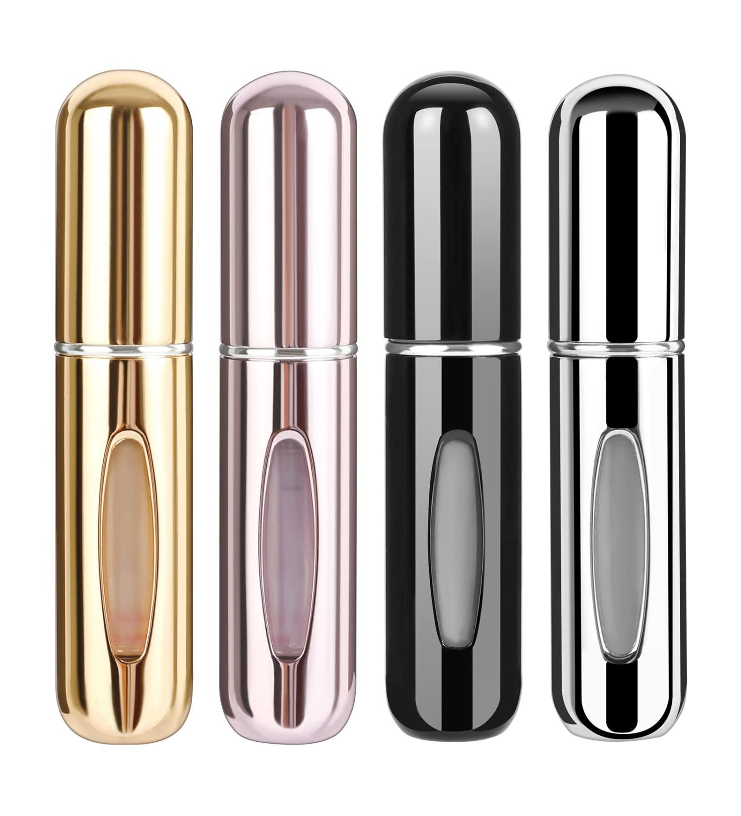 Saiveina 5ml Mini Perfume Atomizer Bottles - Refillable Spray Pump Case for Travel (4 Pack) - Pink, Silver, Gold, Black - Buy Online on SooperMarket.com