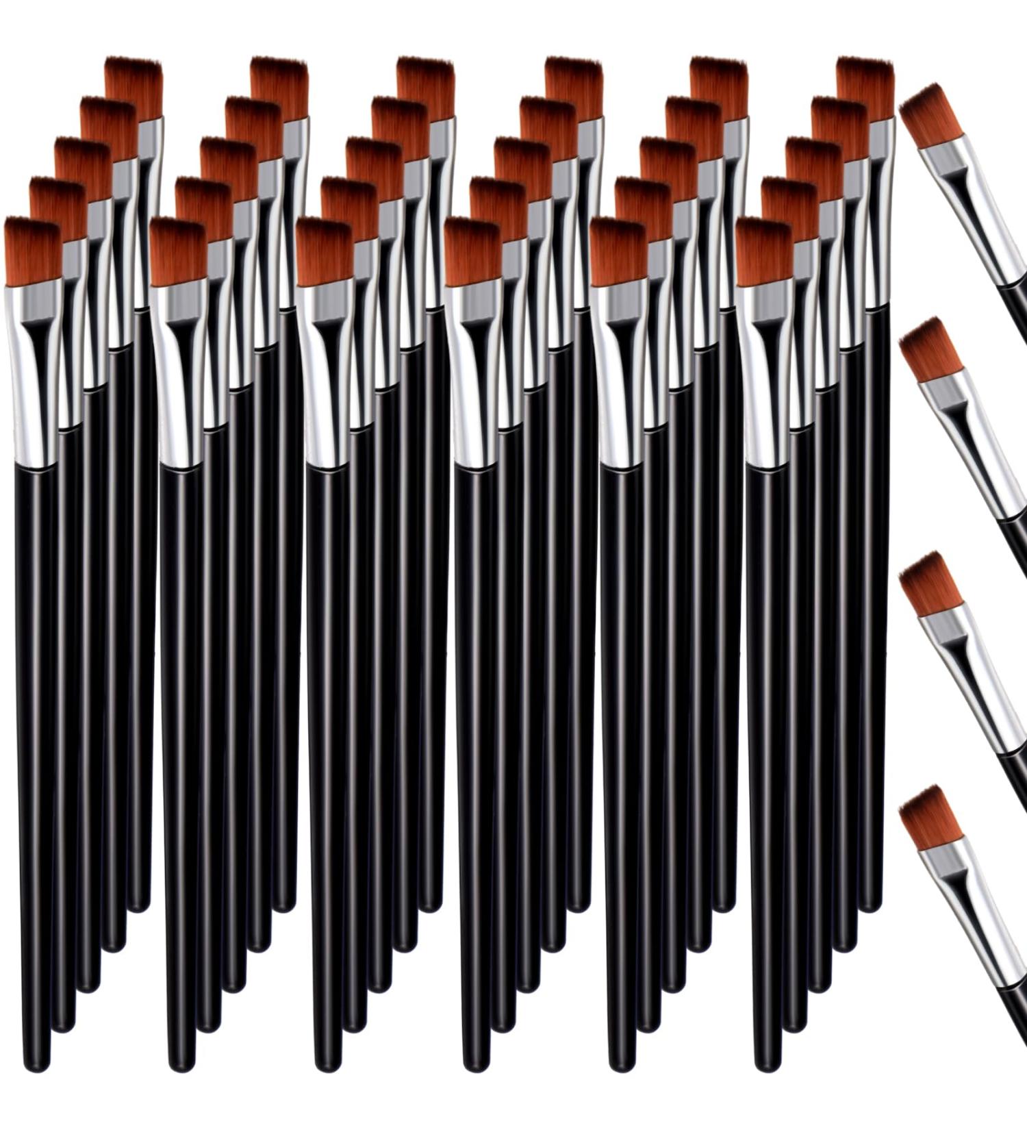 Gerrii 100 Pieces Disposable Angled Eyebrow Brushes Eye Liner Brush Disposable Angle Brushes Tinting Brushes for Women Girls Salon Beauty Cosmetic Make up Tool Disposable Esthetician Supplies (Silver) - Buy Online on SooperMarket.com
