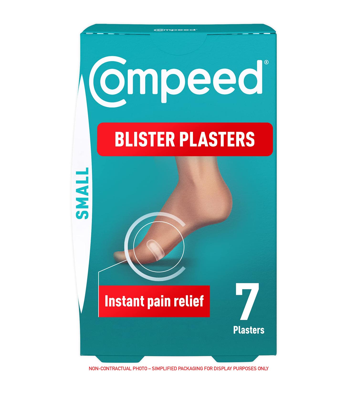 Compeed Small Blister Plasters - 7 Hydrocolloid Foot Treatment Pads - Heal Fast - Plastic-Free Eco Pack - 7 Count - Buy Online on SooperMarket.com