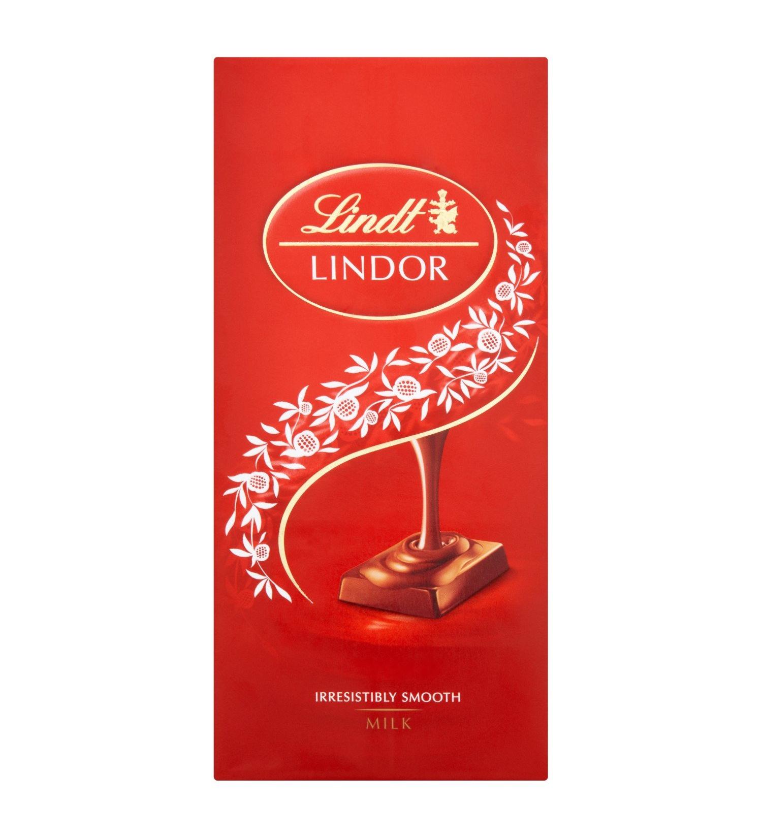 Lindt - Lindor - Milk Bar - 100g (Pack of 10) - Buy Online on SooperMarket.com