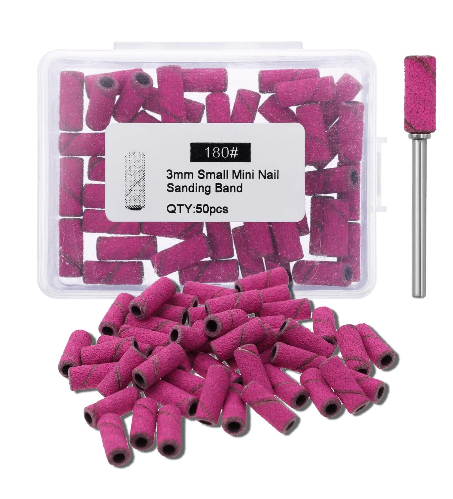 WLLHYF Sanding Bands for Nail Drill 50Pcs Small Nail Sanding Bands with 1PCS 3.1mm Mandrel Bit Small Nail Sanding Files for Acrylic Nails Gel Manicures and Pedicure(180Grit - Buy Online on SooperMarket.com