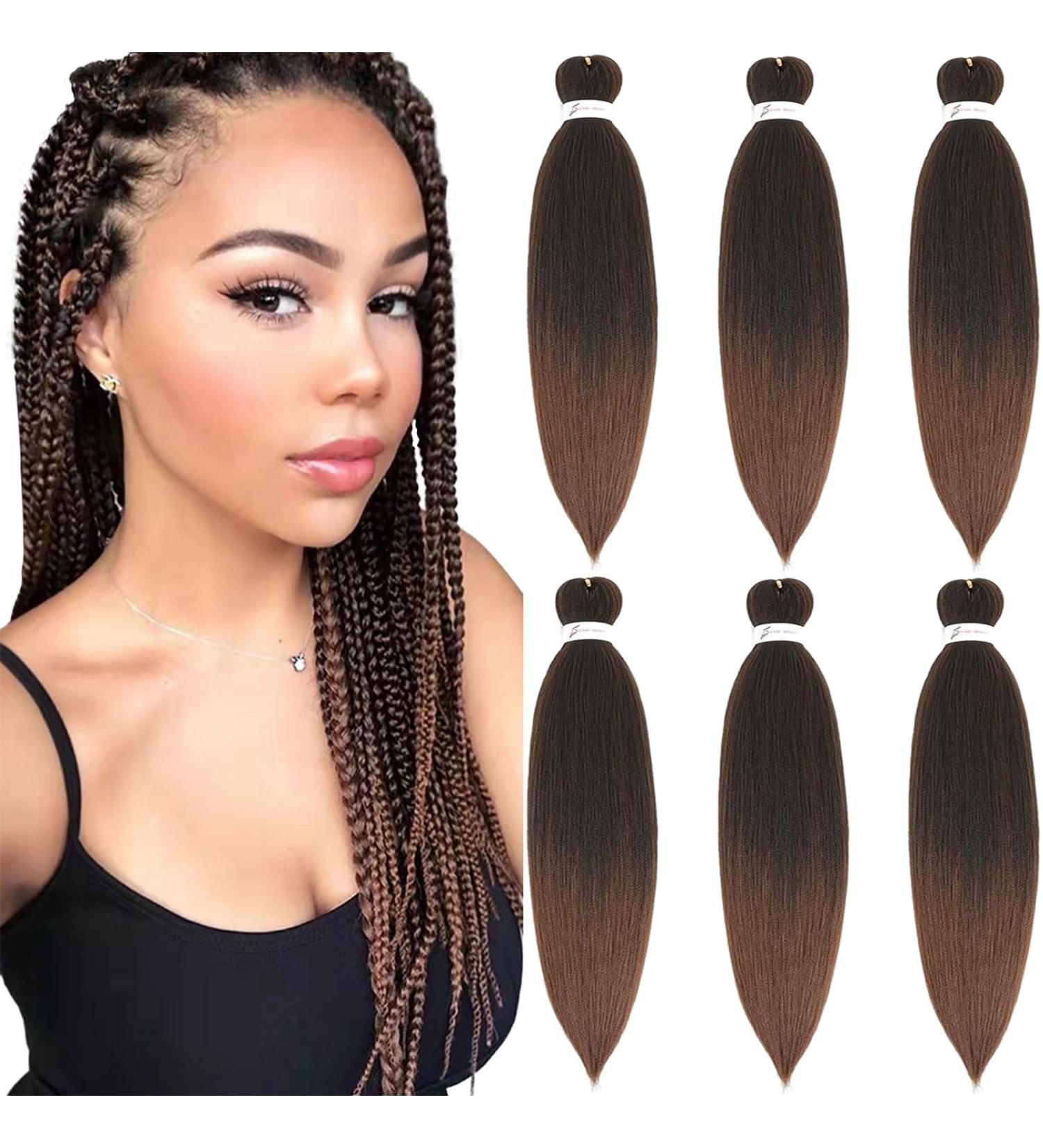 Xusuperb 20 Ombre Pre-Stretched Braiding Hair Extensions - Soft Knotless Yaki-Textured Braids (6 Packs T1B/30#) for Easy Styling - Buy Online on SooperMarket.com