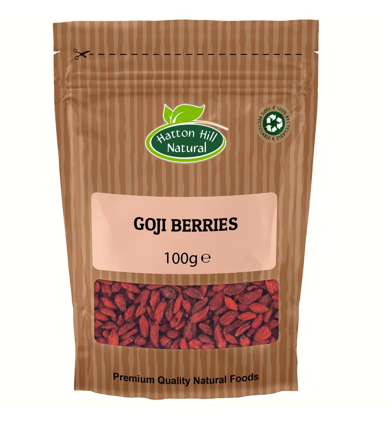Organic Goji Berries 100g by Hatton Hill Organic - Free UK Delivery