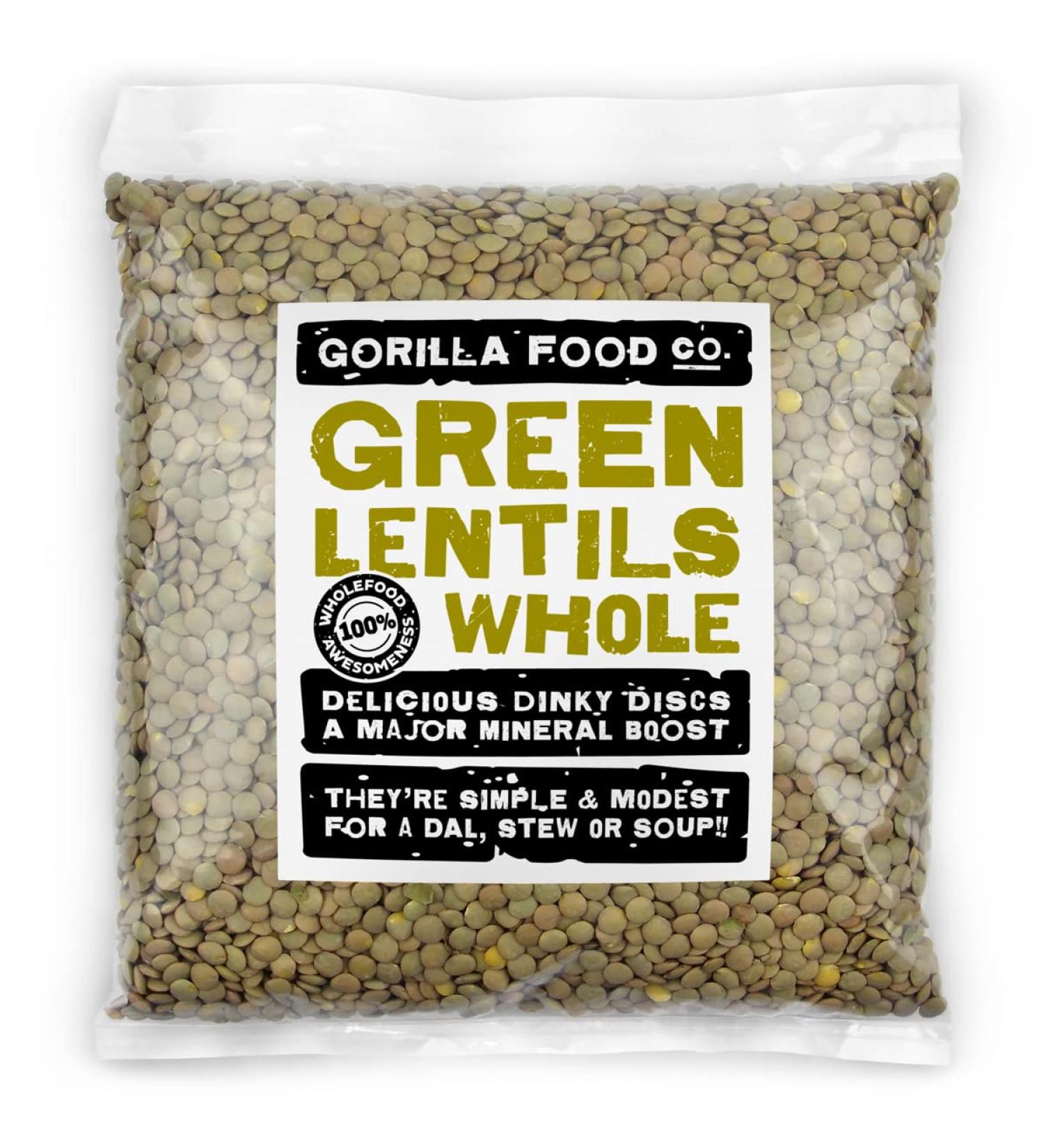 Gorilla Food Co. Green Lentils Whole Dried - 800g - Buy Online on SooperMarket.com