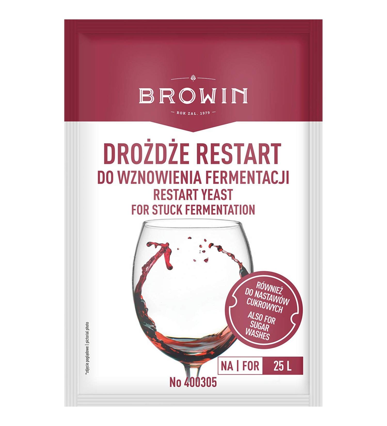 Buy Browin 400305 Yeast Restart - 22g | Best Secondary Fermentation Yeast for Sweet Wines | International Shipping Available - Buy Online on SooperMarket.com