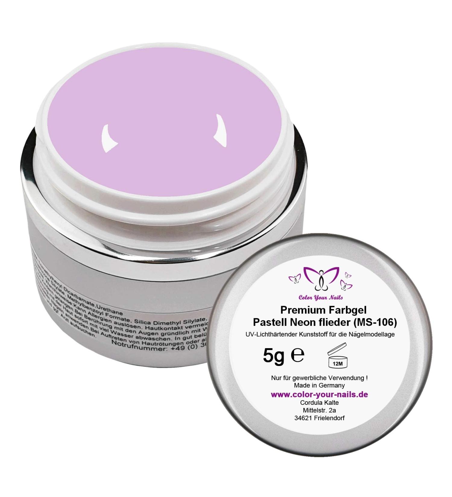5g Premium PASTEL Neon Color Gel Lilac (MS-106) opaque in 1 coat