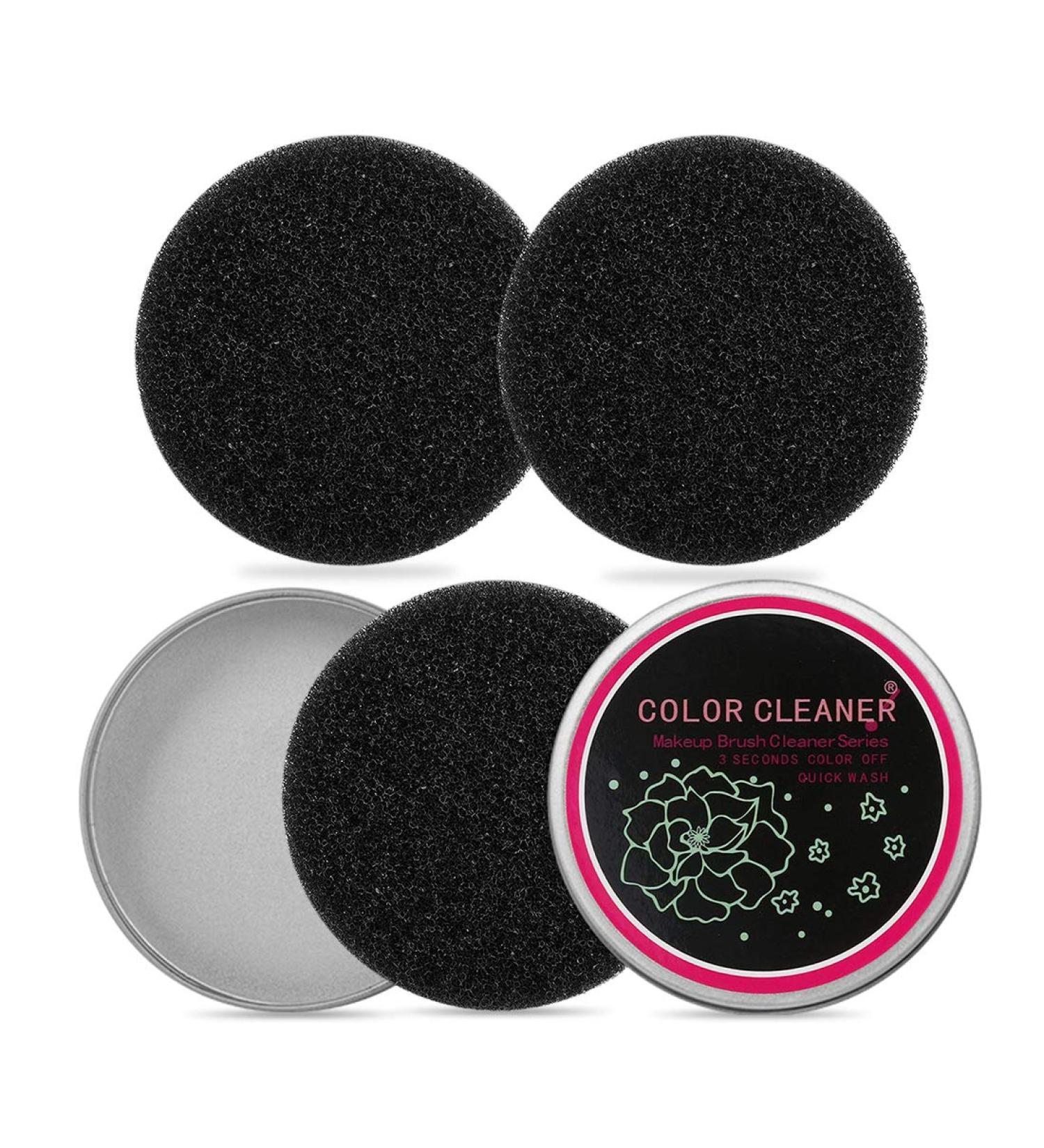 Hongecb Professional Make-Up Brush Cleaner - Quick Color Change Sponge Tool Set (3PCs) for Easy Dry Cleaning - Compact Storage Can Included - Buy Online on SooperMarket.com