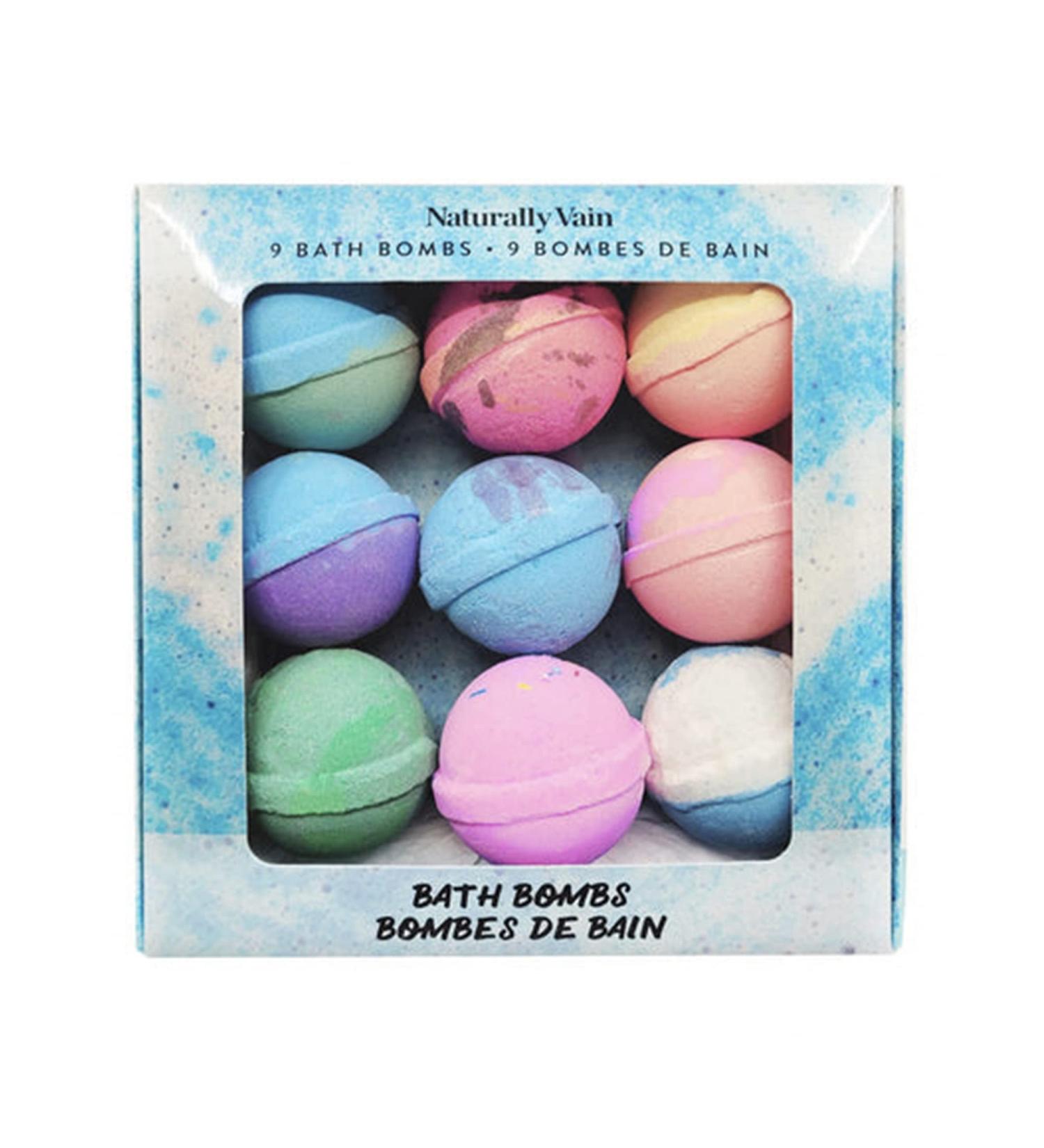 Naturally Vain Handmade Luxury Bath Bomb Set - 9-Pack Assorted Scents | Non-Staining, Sulfate-Free, Aromatherapy Spa Gift Set - Buy Online on SooperMarket.com