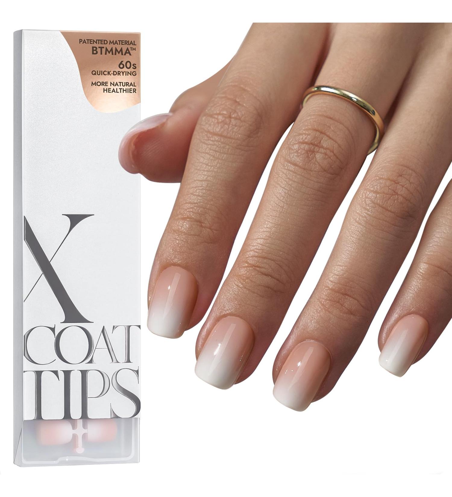 btartboxnails XCOATTIPS Ombre Nails - Extra Short Square Press On Nails (150Pcs 15 Sizes) - Nude Peach Soft Gel False Nails Soak Off Acrylic Extensions - A160-XS - Buy Online on SooperMarket.com
