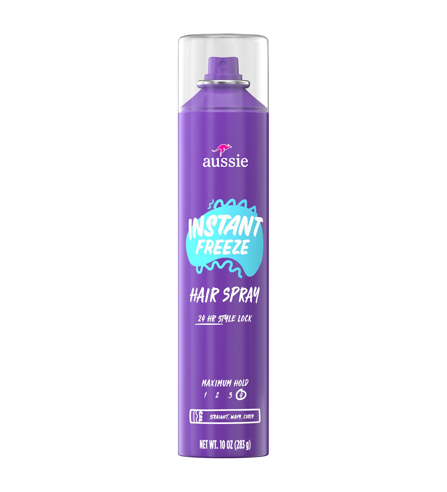 Aussie Instant Freeze Hair Spray for Curly Hair Straight Hair and Wavy Hair 10 oz - Buy Online on SooperMarket.com