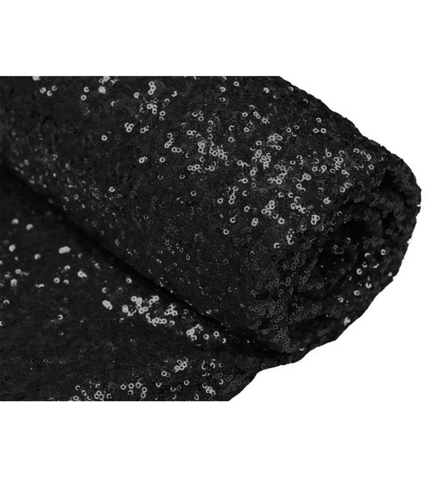 3 Feet Sequin Fabric by The Yard - Xmas Decor Tablecloth Linen - 1 Yard Black - Buy Online on SooperMarket.com