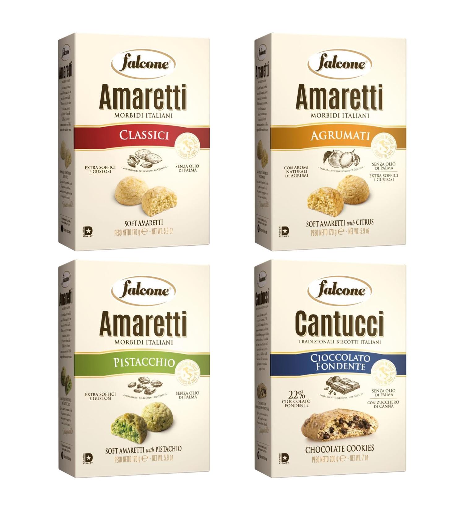 Falcone Cookier Pick N Mix - Create Custom Combo with 3+ Flavours | Cantucci Chocolate Cookies Soft Amaretti Soft Amaretti with Citrus | Gift Set for Cookier Lovers Pack 2 Pack of 2 - Buy Online on SooperMarket.com