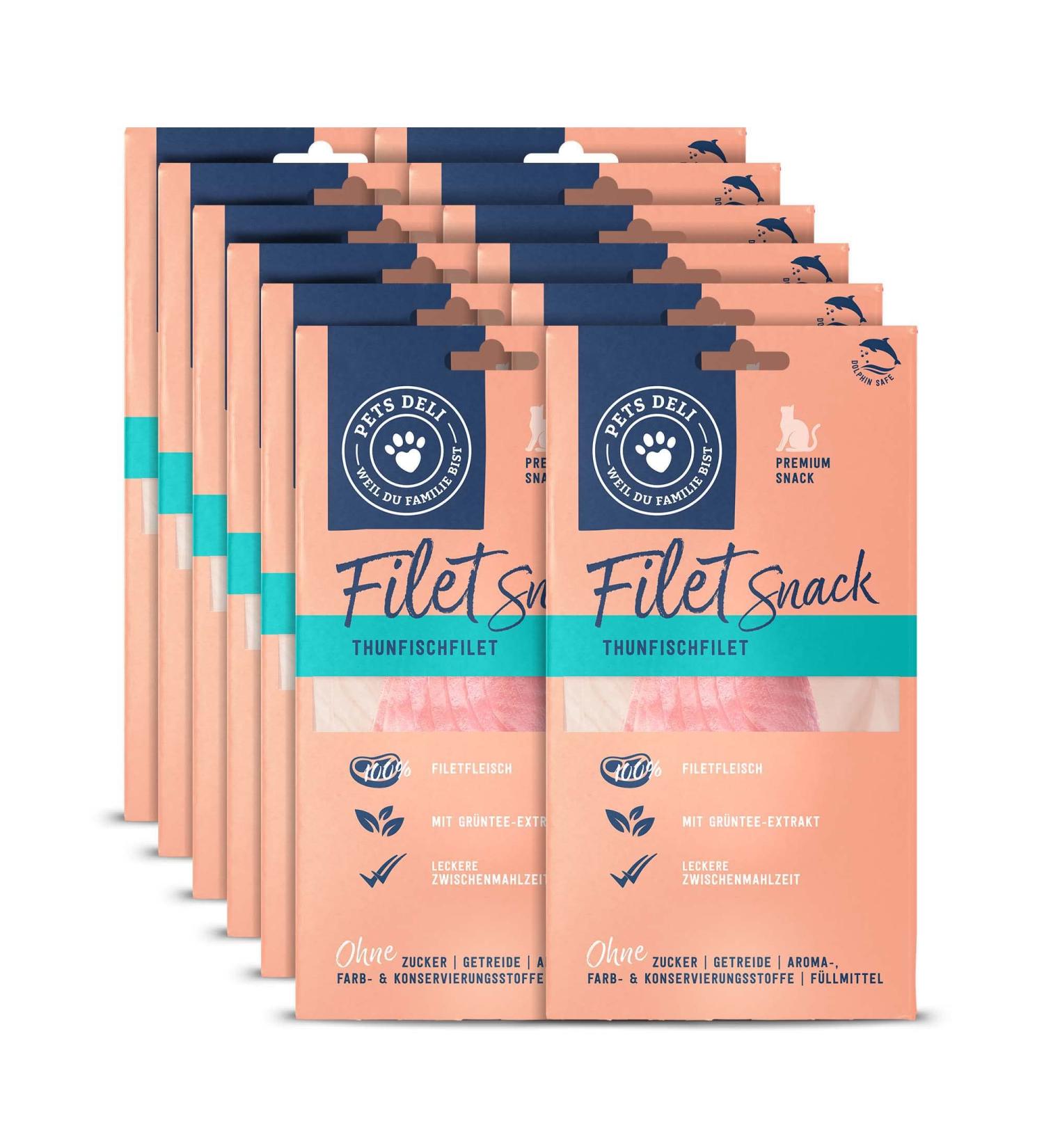 Pets Deli Tuna Fillet Snack for Cats | 12 Pack (25g Each) | Gluten-Free & No Added Sugar - Buy Online on SooperMarket.com