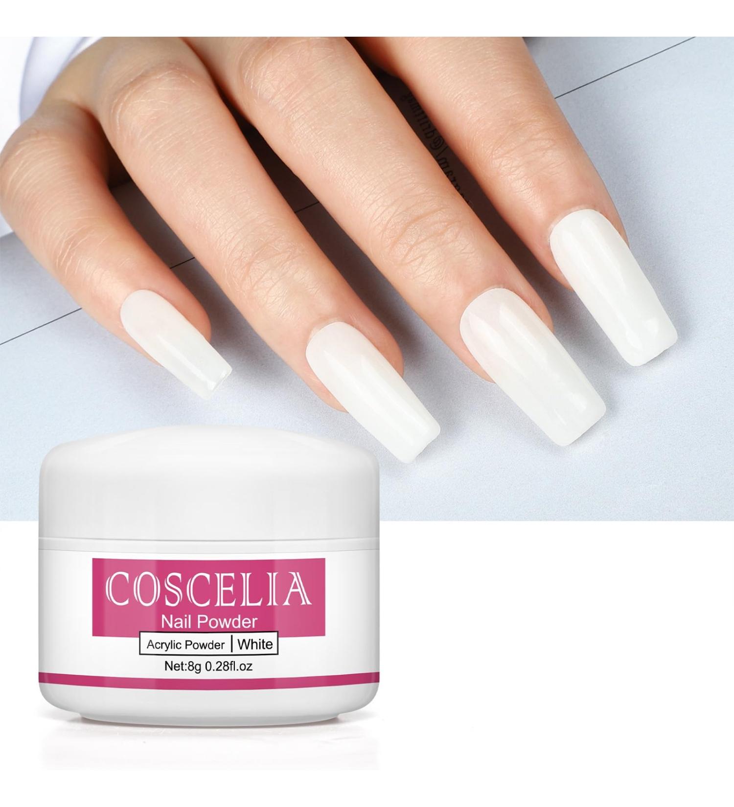 COSCELIA 3D Nail Extensions Powder - White 8g No Lamp Required | Shop Now for International Shipping - Buy Online on SooperMarket.com