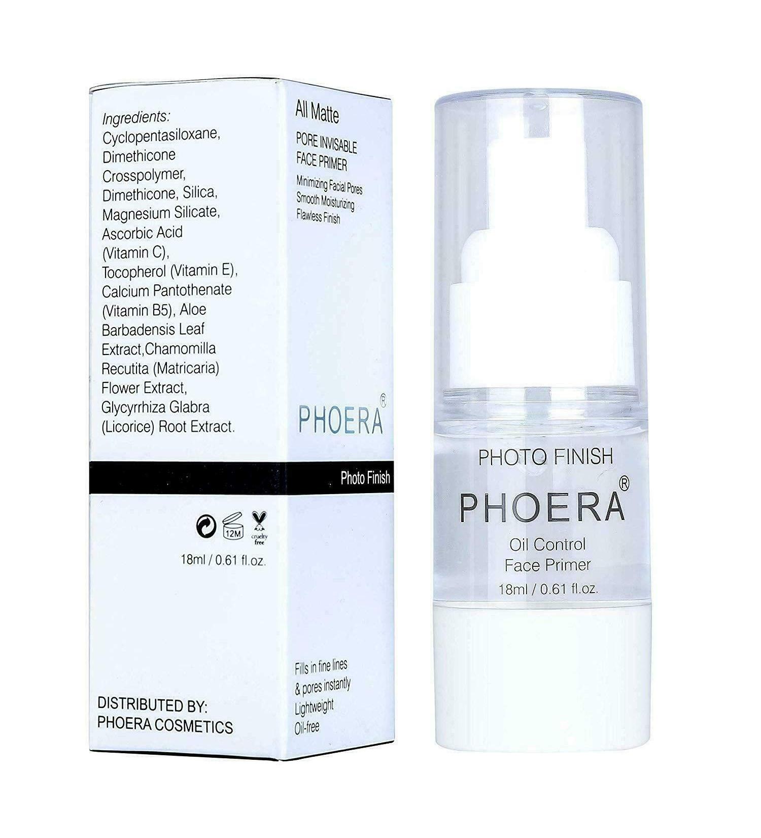 Phoera Face Primer with Invisible Pores, Oil Control, and Added Vitamins - Matte Finish, Long Lasting Makeup Base - 18ml Primer - Buy Online on SooperMarket.com
