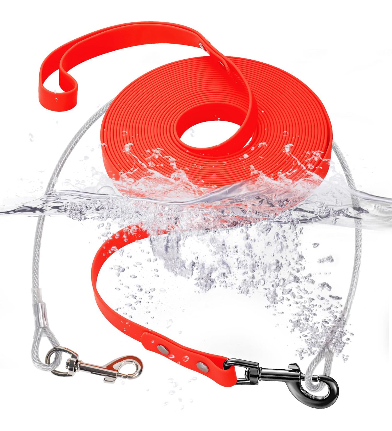 Waterproof Dog Leash | Chew Proof Tie-Out & Training Leash | 3m Orange - Durable & Reliable - Buy Online on SooperMarket.com