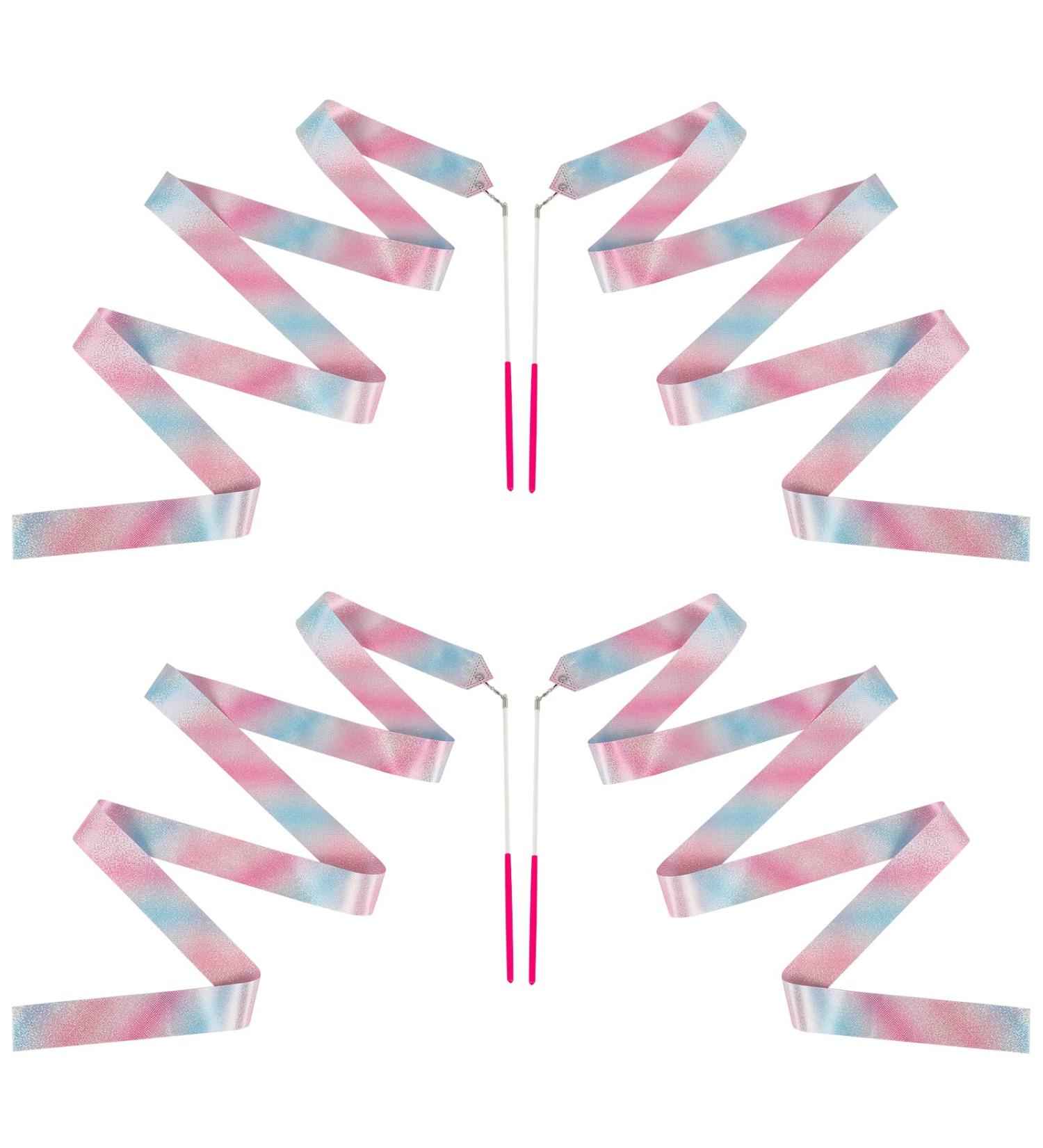 Lusofie 4-Piece Sparkling Dance Ribbons for Kids - 78.7-inch Rhythmic Gymnastics Ribbons for Dancing, Gymnastics Parties, Baton Twirling, and Play - Buy Online on SooperMarket.com