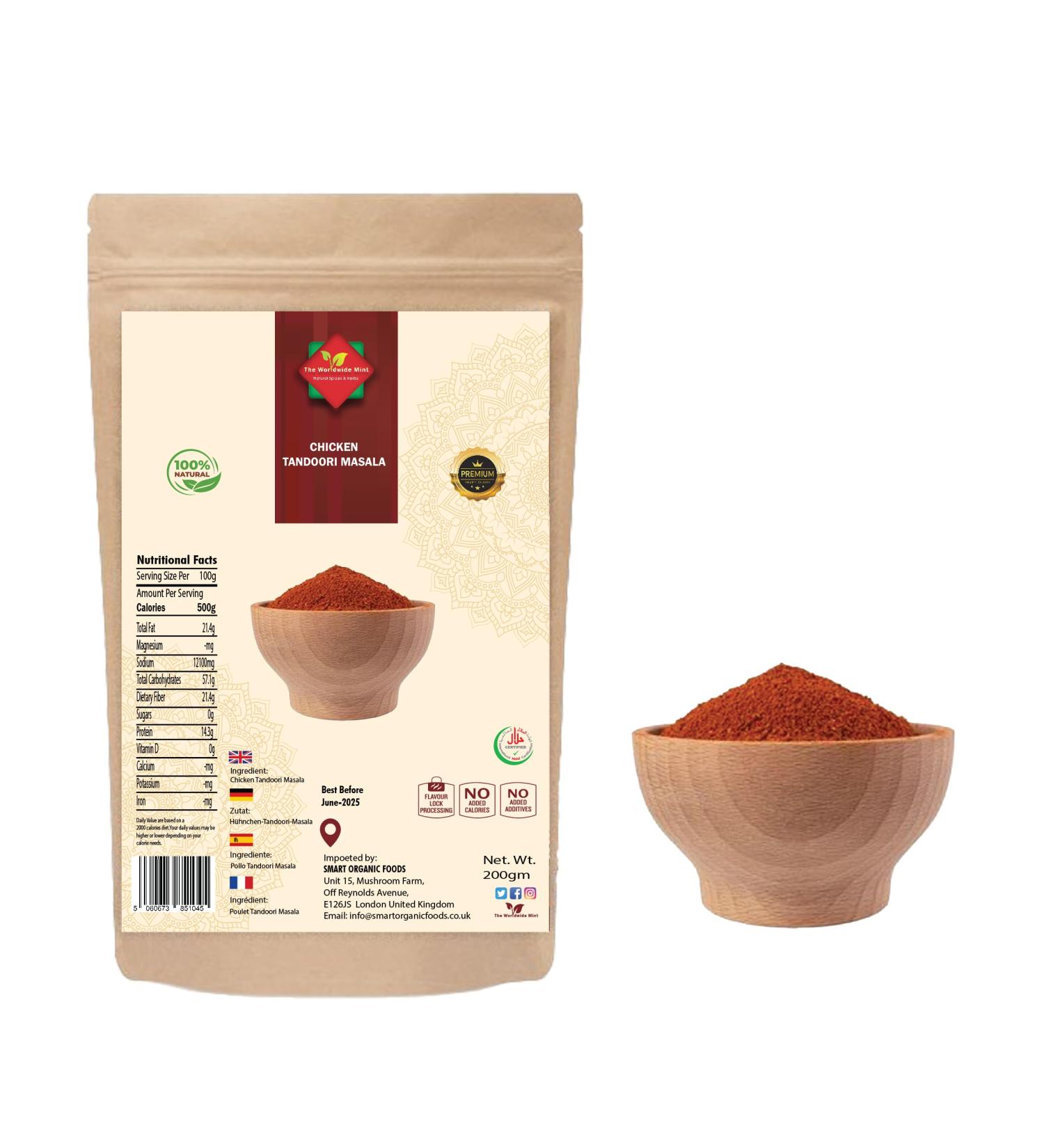 Worldwide Mint's Chicken Tandoori Masala 200G - Premium Artisan Spice Mix, All Natural & Award-Winning - Buy Online on SooperMarket.com