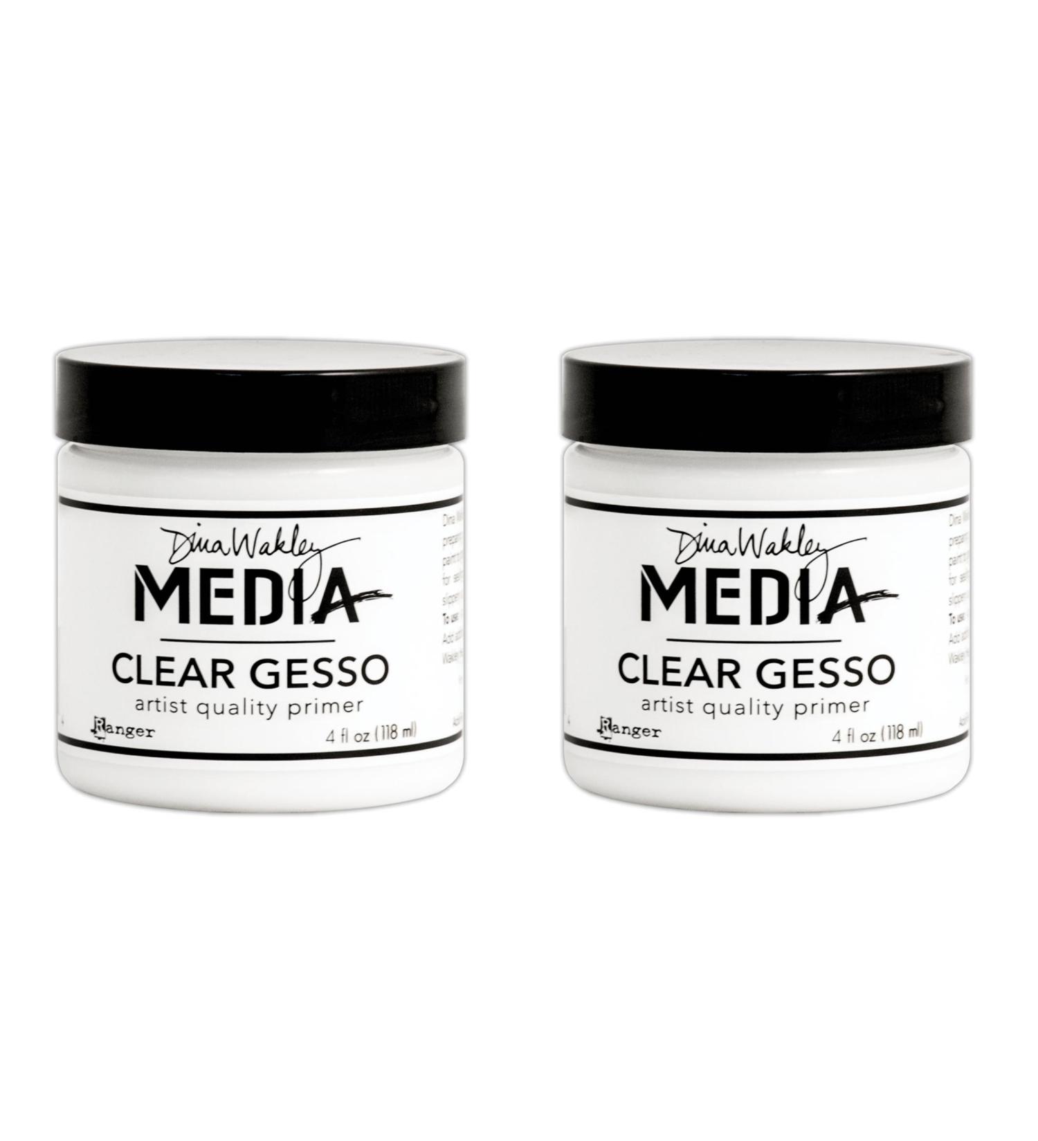 Dina Wakley Media Clear Gesso 4 oz Jar (2 Pack)