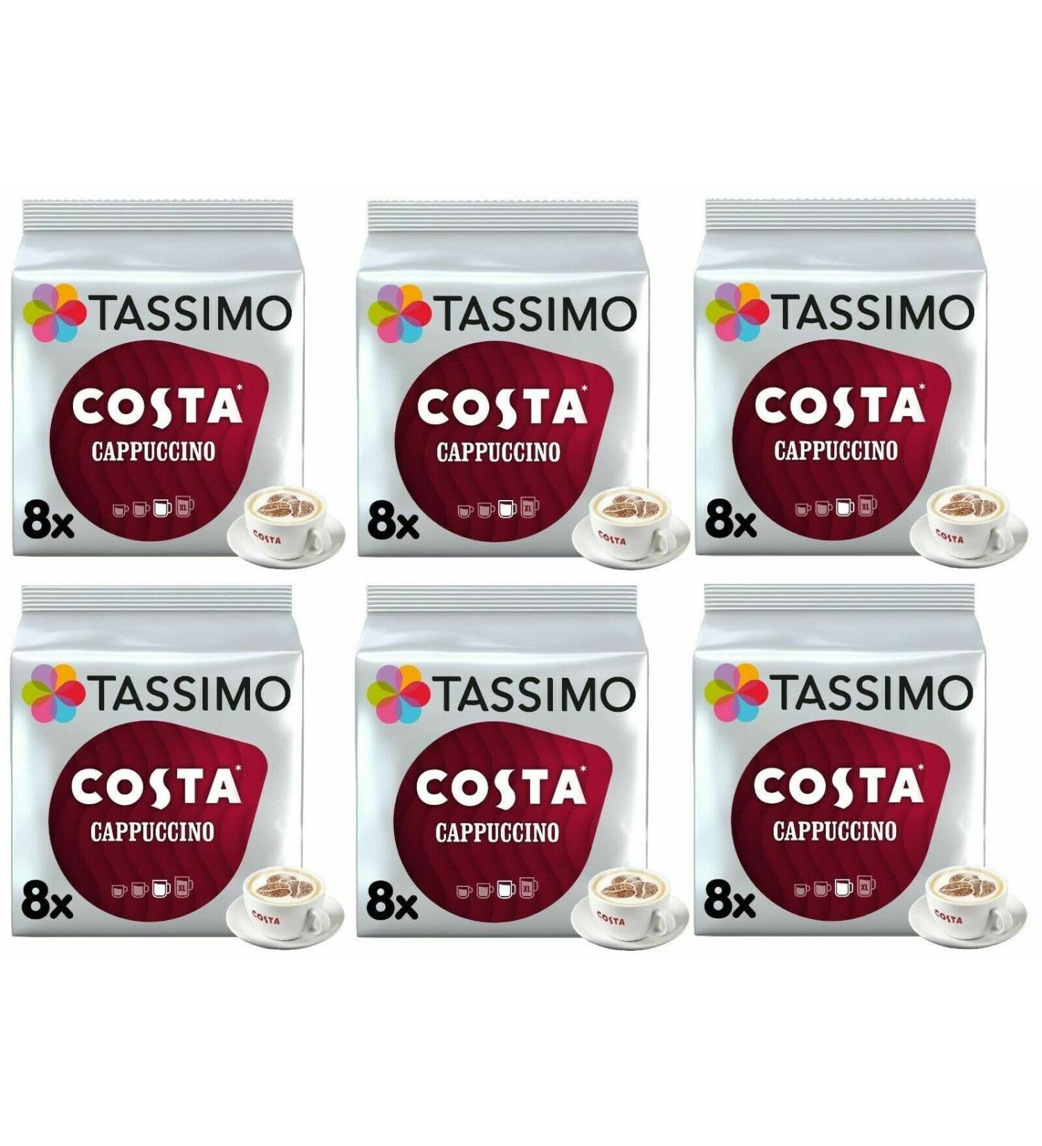 Tassimo Compatible Costa Cappuccino Coffee Pods 16 discs - (Pack of 6 Total 96 discs 48 Drinks) - Buy Online on SooperMarket.com