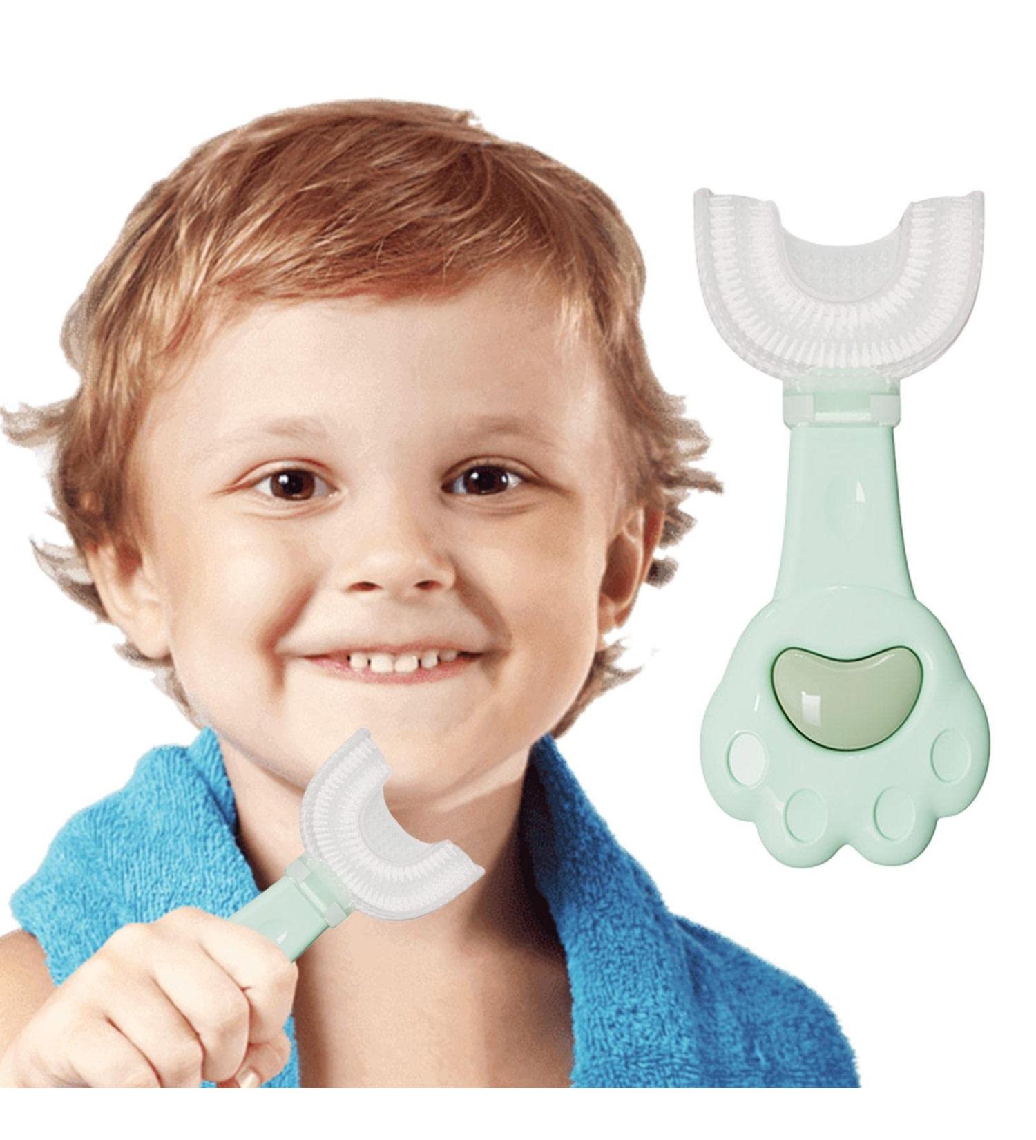 All Rounded U Shape Toothbrush | Manual U Shaped Toothbrush - Cute Cartoon Whitening Toothbrush Teeth Cleaning Design for Kids Ages 2-6 Ssxx Green 1 count (Pack of 1) - Buy Online on SooperMarket.com