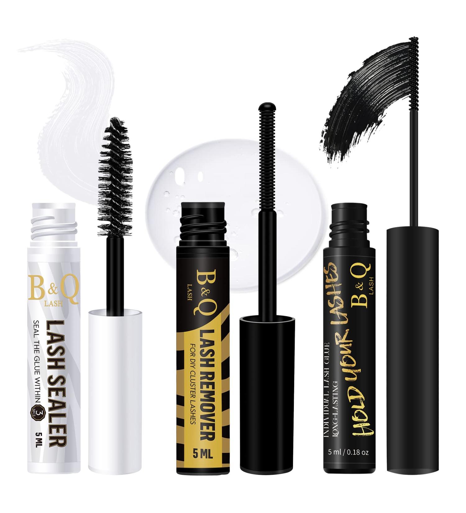 B&Q Cluster Lash Glue & Remover Set | Waterproof & Long Lasting for DIY Cluster Lashes at Home (3pcs) - Buy Online on SooperMarket.com