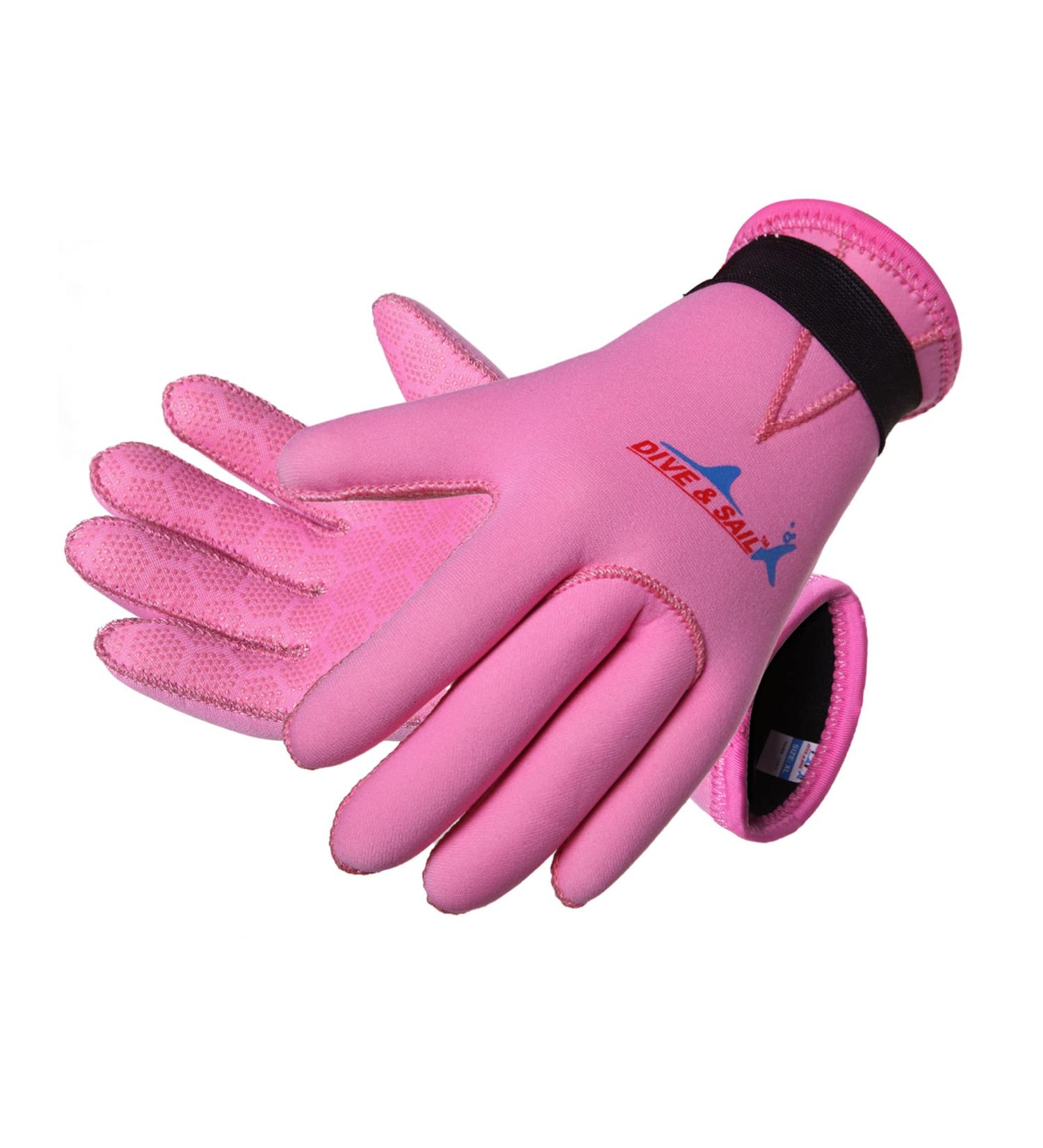 EXCEREY Kids Neoprene Skid-Proof Diving Gloves - Pink Medium | 3MM Surf Snorkeling Gloves - Buy Online on SooperMarket.com