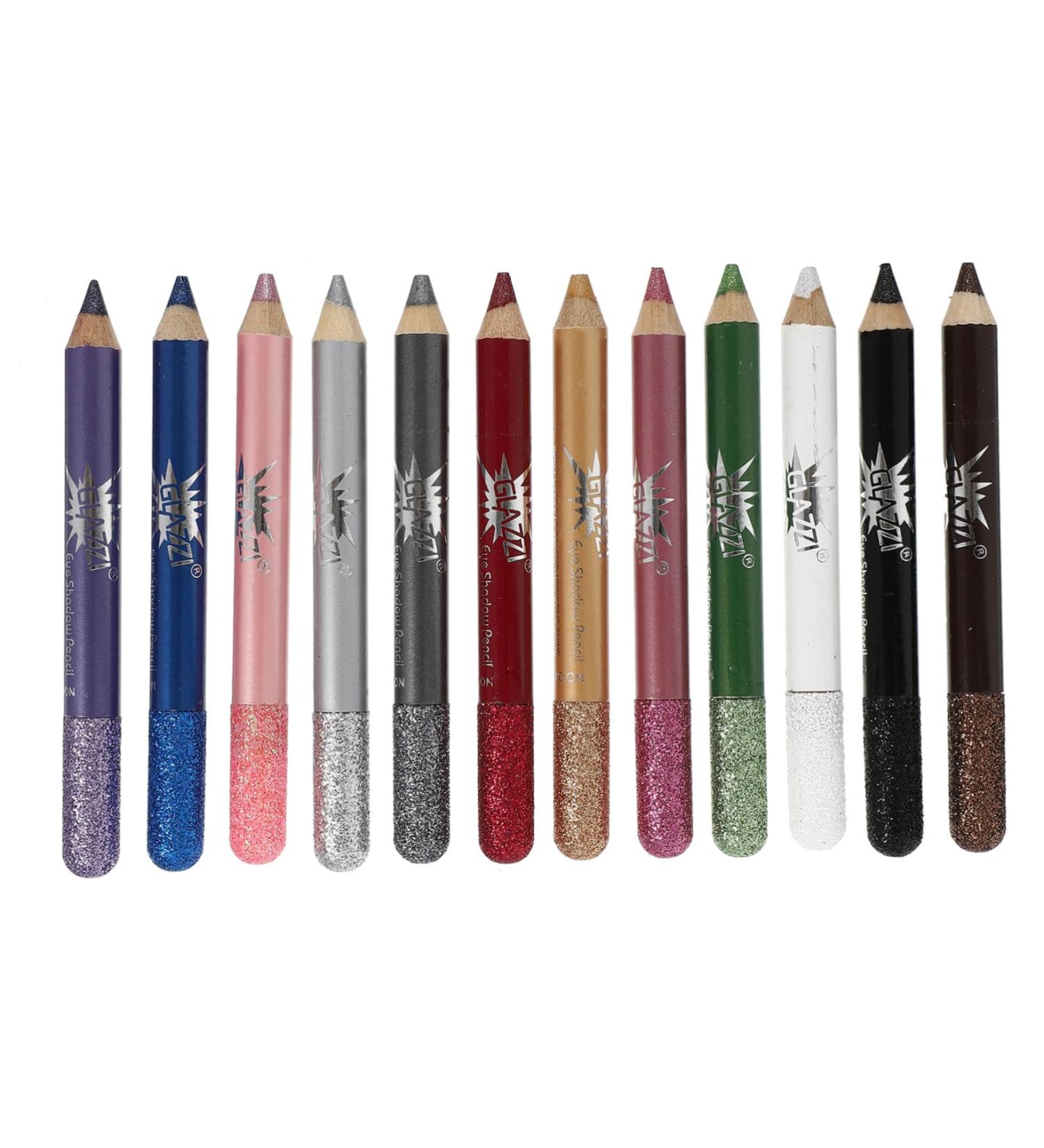 Baluue 12pcs Pearlescent Eyeshadow Pencil Eye Shadow Sticks Shimmer Eyeshadow Glitter Gel Makeup Powder 12.5X0.5cm Assorted Color - Buy Online on SooperMarket.com