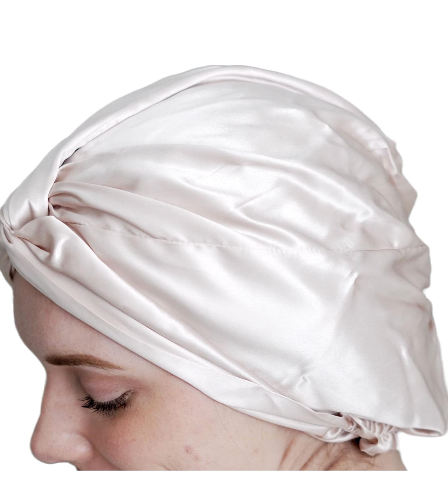 100% Mulberry Silk Sleep Cap | Breathable 2-Layer Night Bonnet for Haircare | Pink Nightcap - Buy Online on SooperMarket.com