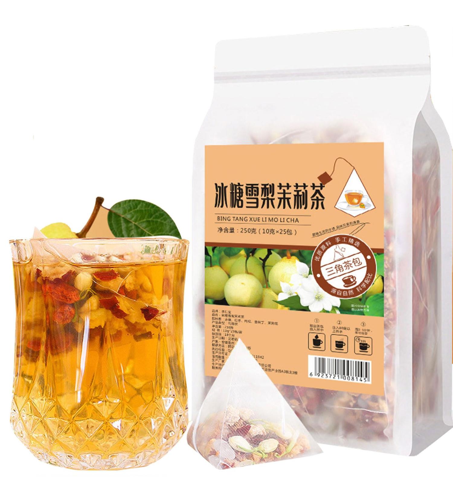 Chinese Wolfberry Snow Pear Tea Rock Sugar Snow Pear Jasmine Tea Bags 250g (10gx25 packs) Lycium barbarum snow pear jujube jasmine rock sugar Combination of Floral Tea - Buy Online on SooperMarket.com